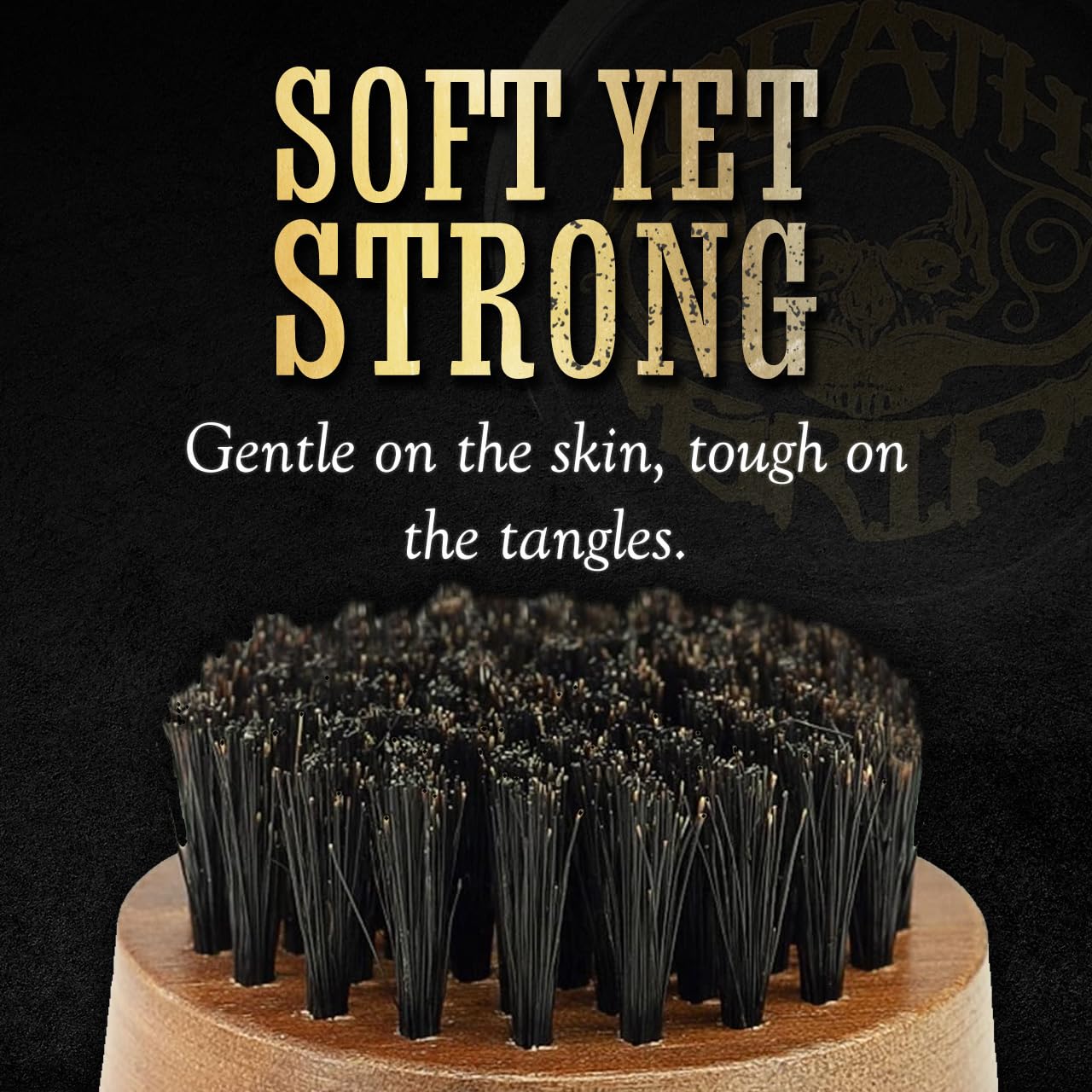 Beard Brush for Men - Premium Boar Bristle Small Round Mustache Comb Natural Wooden Handle & Travel Case | Ideal for Grooming, Styling, Detangling, Softening Facial Hair & Promoting Healthy Growth