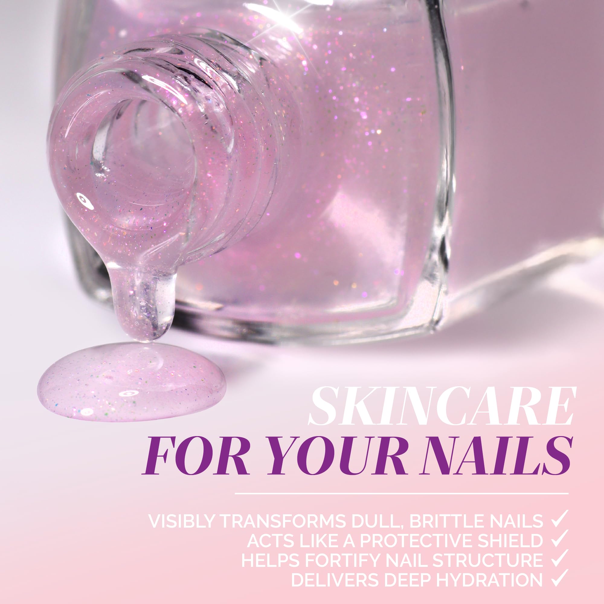 LONDONTOWN Glow Getter Nail Luminizer – One-Step Nail Treatment with Hexanal & Shimmer for Stronger, Healthier, Glossier Nails, No Base or Top Coat Needed, 0.4 Fl Oz