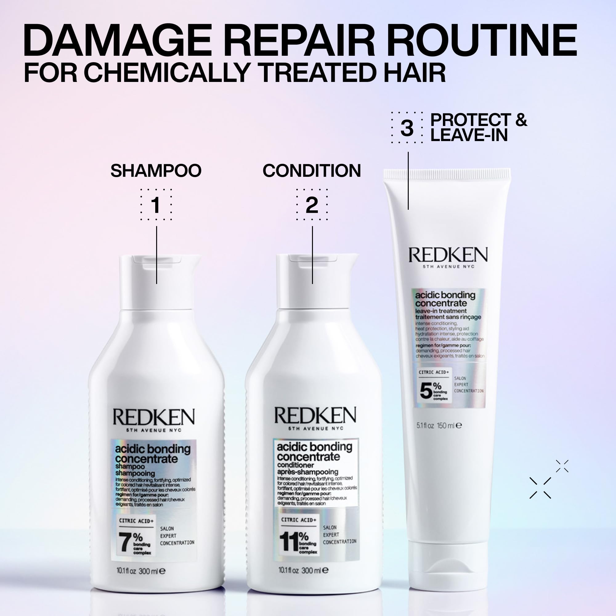 Redken Acidic Bonding Concentrate Conditioner For Damaged Hair Repair - Strengthens and Repairs Weak and Brittle Hair, Sulfate-Free, With Citric Acid