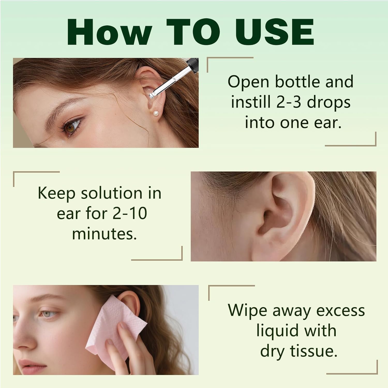 Ear Care Drops Gentle Formula 2PCS, Natural Ingredients, Relieve Tinnitus by Unblocking Secretions for Daily Ear Hygiene, Easy to Use & Portable for Men & Women