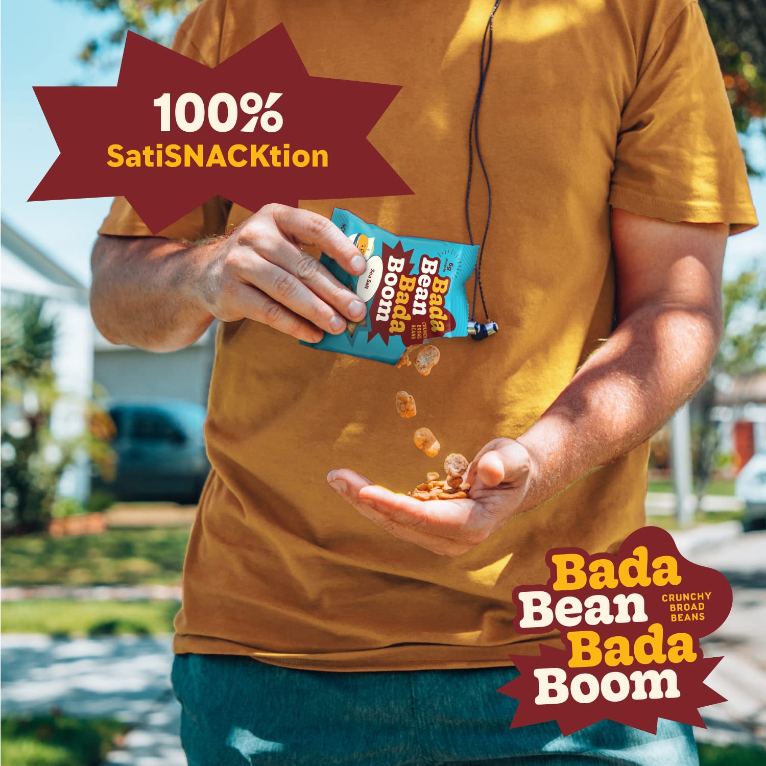 Enlightened Bada Bean Bada Boom - Plant-Based Protein, Gluten Free, Vegan, Crunchy Roasted Broad (Fava) Bean Snacks, 100 Calories per Serving, Sea Salt, 1 oz, Pack of 24