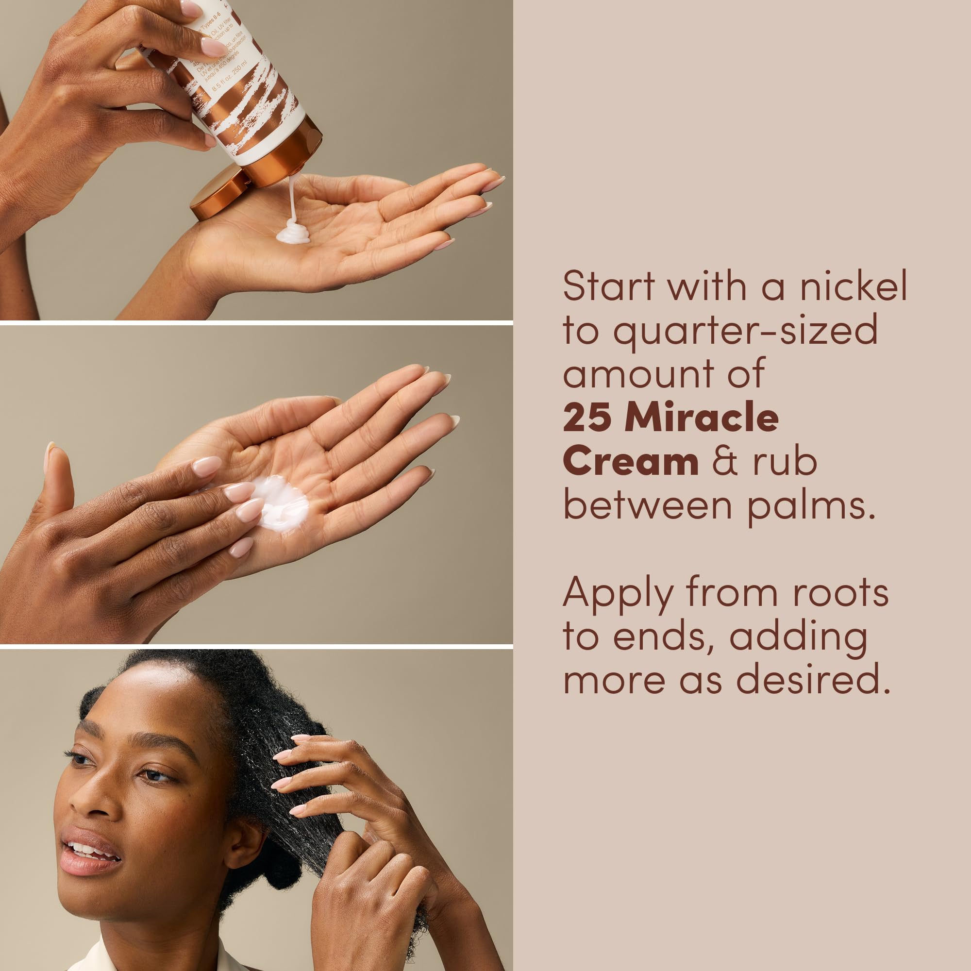 Mizani 25 Miracle Leave-In Cream - Hydrating Curl Cream with Coconut Oil, Curl Defining Leave In Conditioner, Anti Frizz, Heat Protectant, Silicone-Free, Sulfate-Free