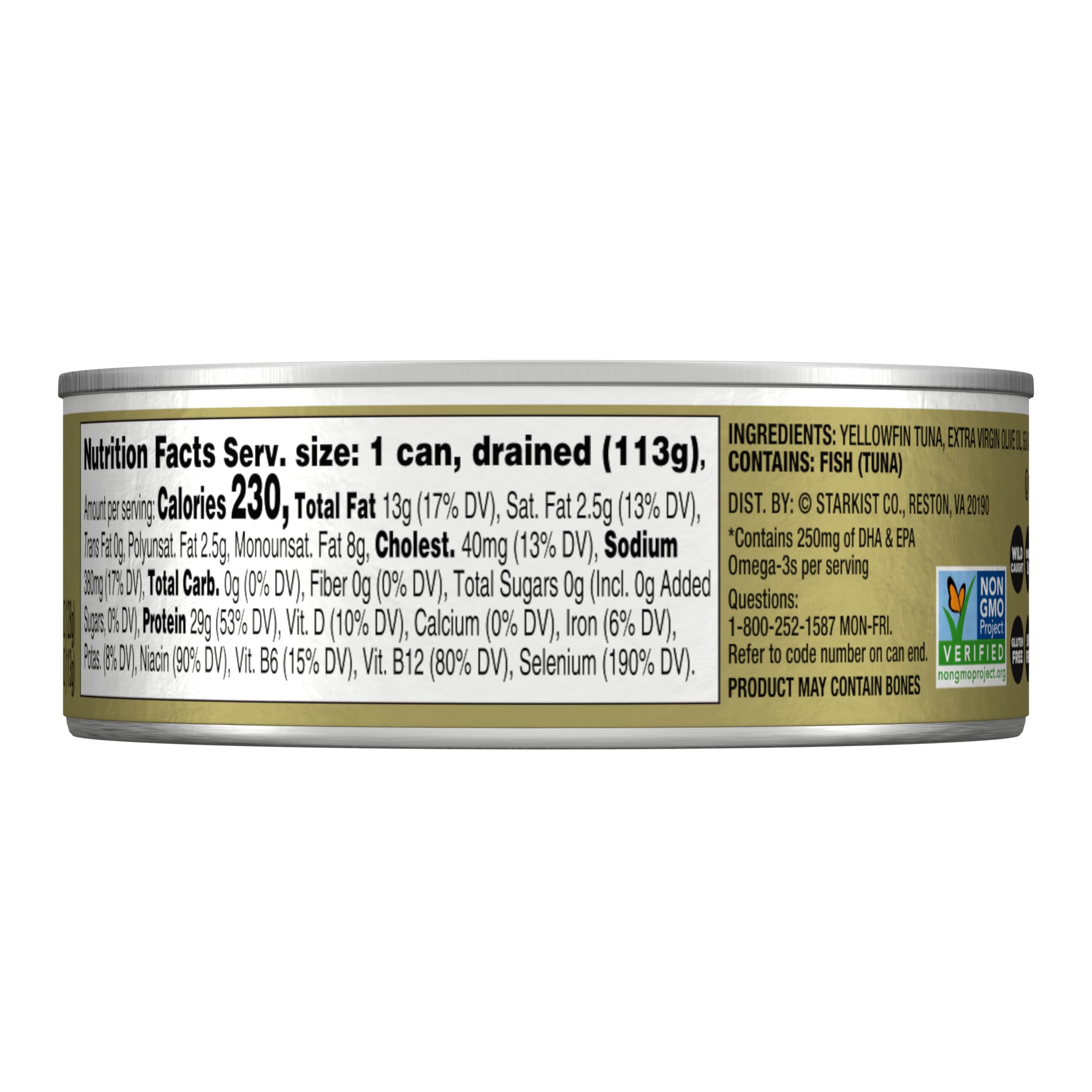 StarKist E.V.O.O. Solid Yellowfin/light Tuna in Extra Virgin Olive Oil - 4.5 oz Can (Pack of 12)(Packaging may vary)