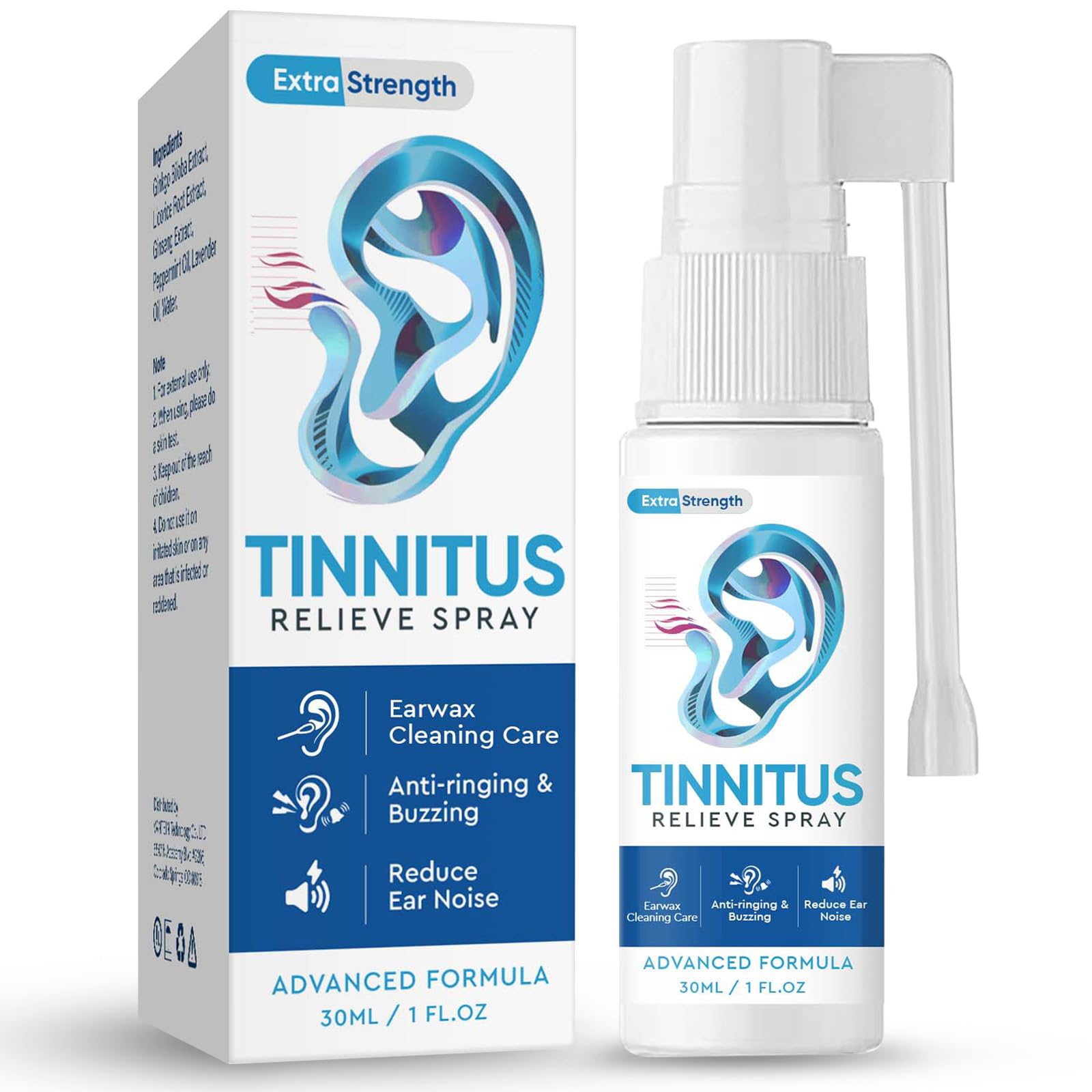 Topicy Tinnitus Relief for Ringing Ears, Natural Tinnitus Relief Spray, Tinnitus Treatment for Ear Noise & Tinnitus Interference, Improves Hearing