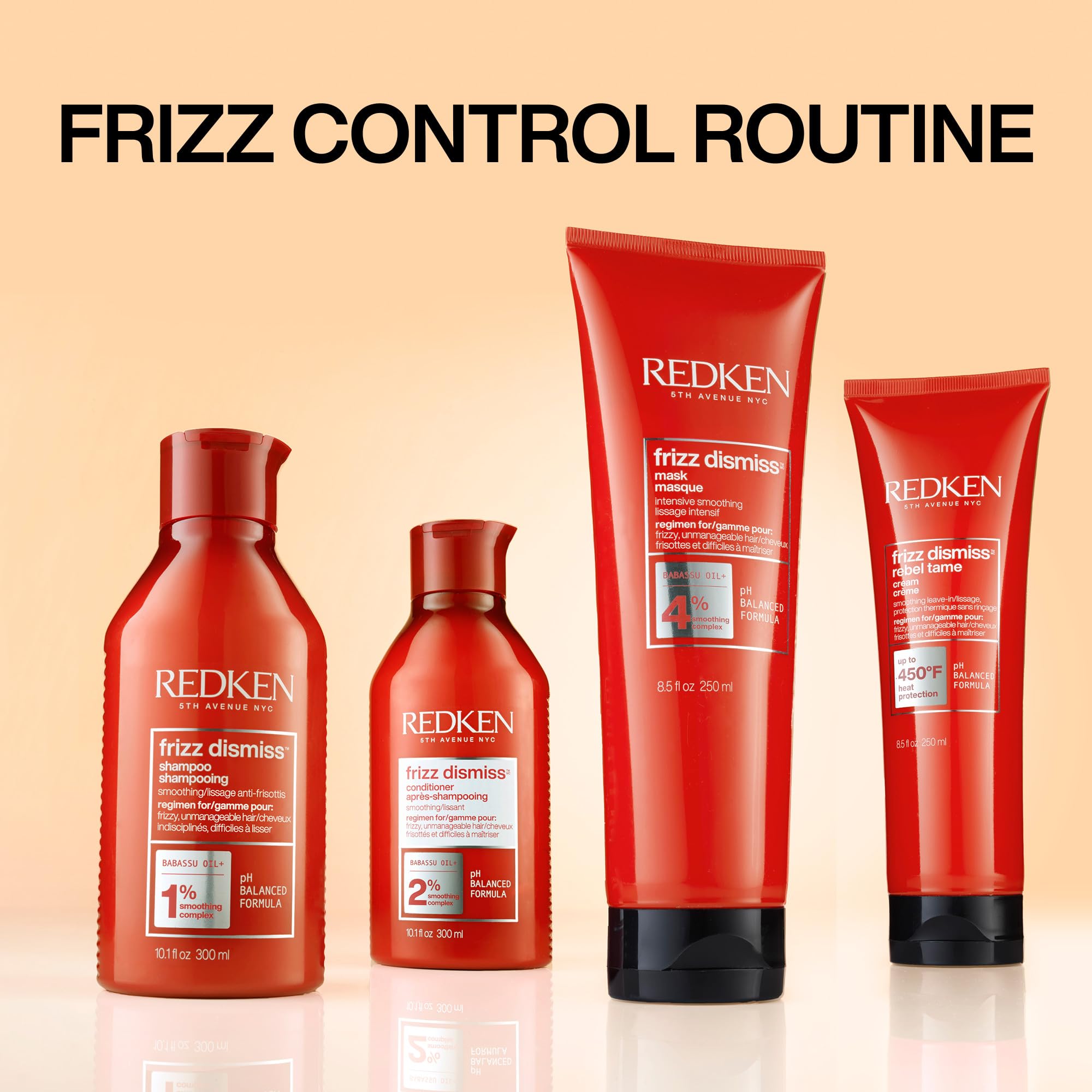 Redken Frizz Dismiss Shampoo | Sulfate Free Shampoo For Frizzy Hair | Gently Cleanses, Smooths, and Adds Shine | Weightless Long-Lasting Frizz Control | Humidity Protection | Anti Frizz