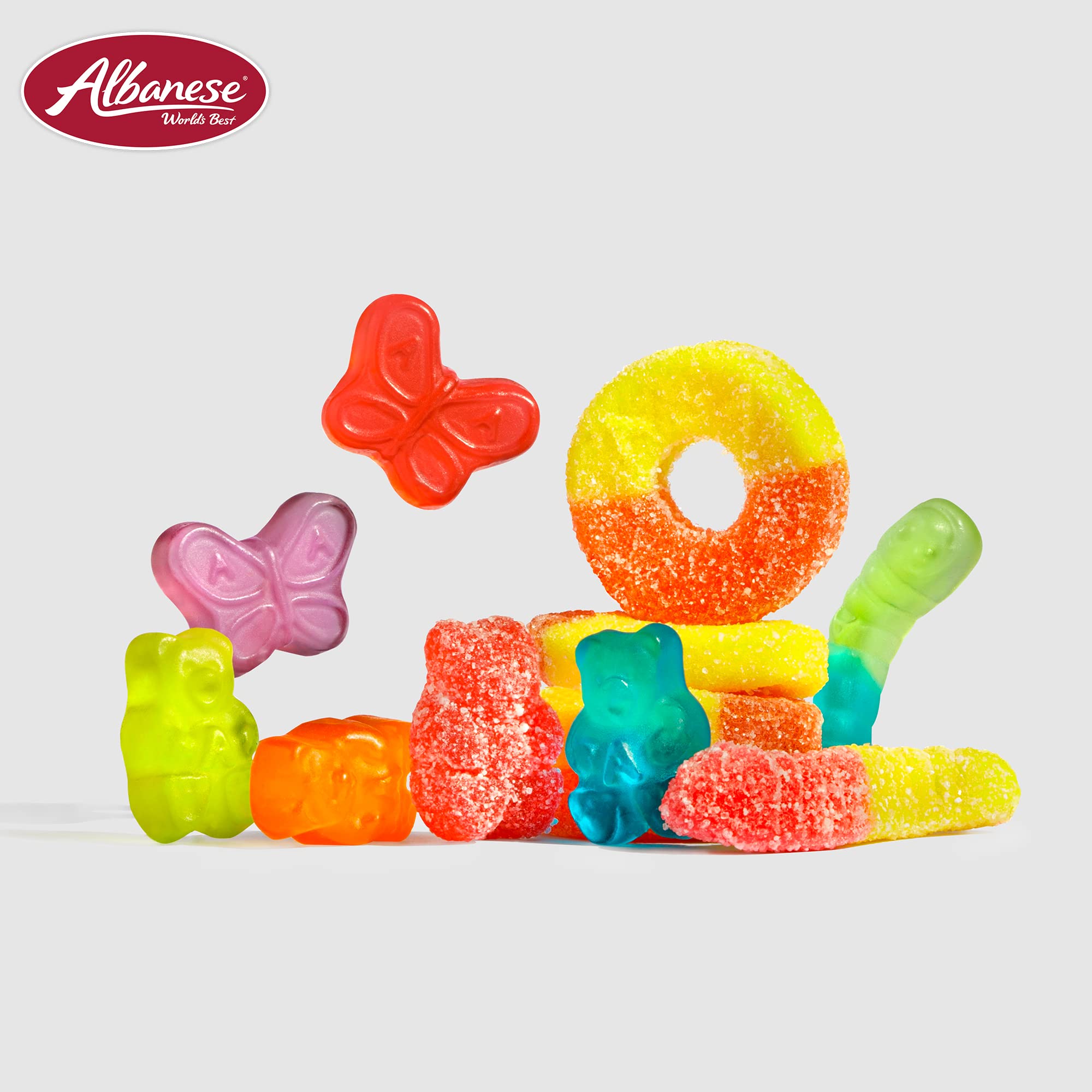 Albanese World's Best Gummi Variety Pack of Gummy Candy, Assorted Flavors 7oz & 7.5oz (Pack of 6)