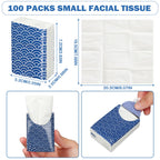 Therwen 100 Pack Pocket Tissues Travel Packs Bulk 1000 Sheet Mini Tissues Bulk 3 Ply Small Travel Size Paper Individual Pocket Size (Cool)