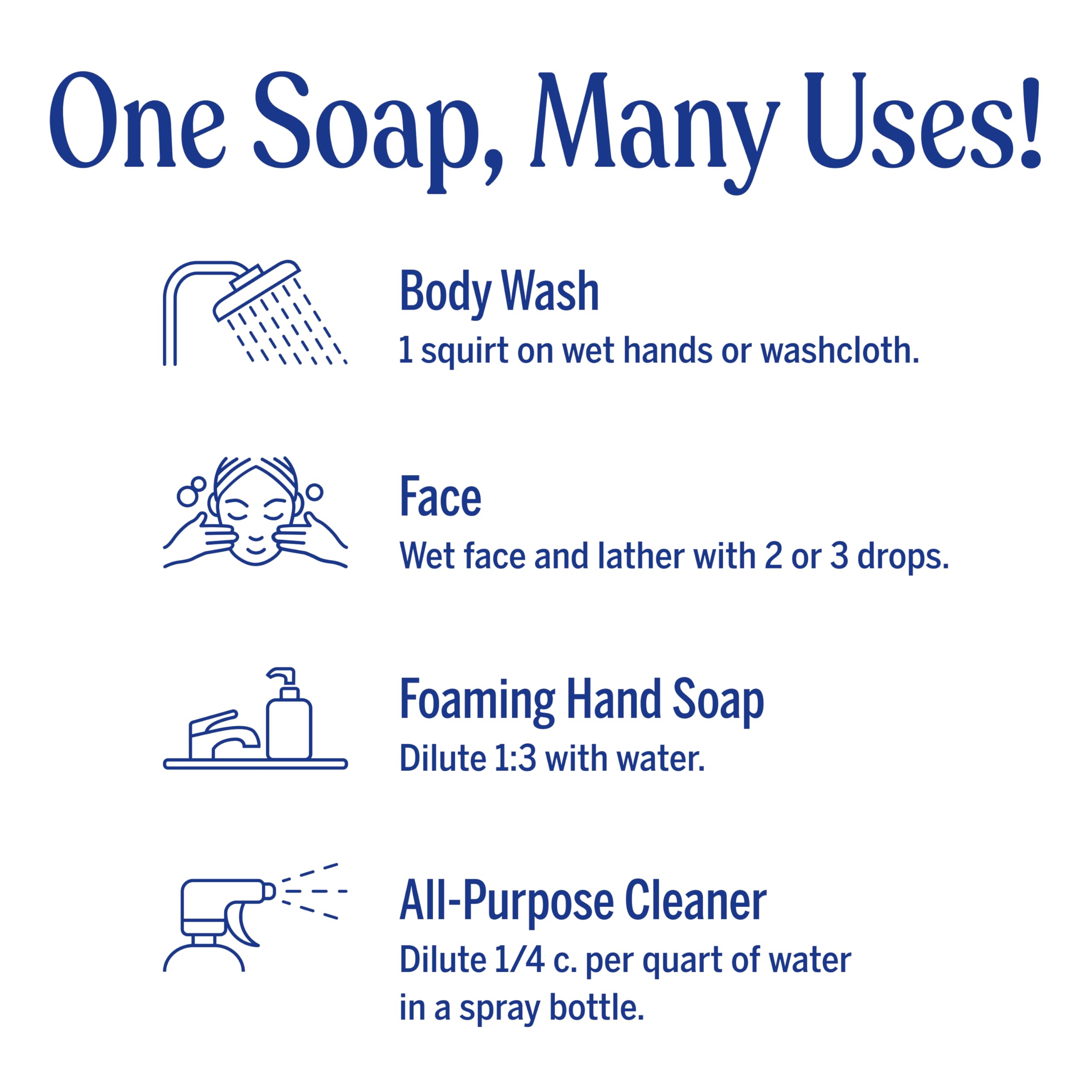 Dr. Bronner's - Pure-Castile Liquid Soap (Lavender, 32 ounce) - Made with Organic Oils, 18-in-1 Uses: Face, Body, Hair, Laundry, Pets and Dishes, Concentrated, Vegan, Non-GMO