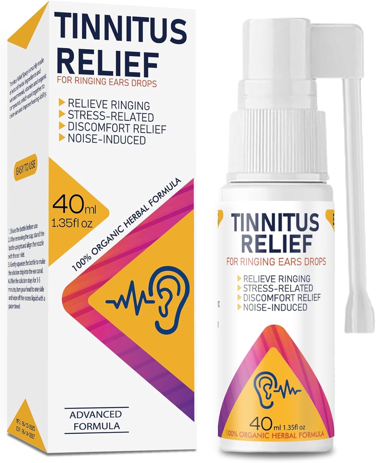NightBreaker Tinnitus Relief Spray - 40ml, Natural Herbal Relief for Ringing Ears, Effective Treatment for Tinnitus to Reduce Ear Noise & Improve Hearing