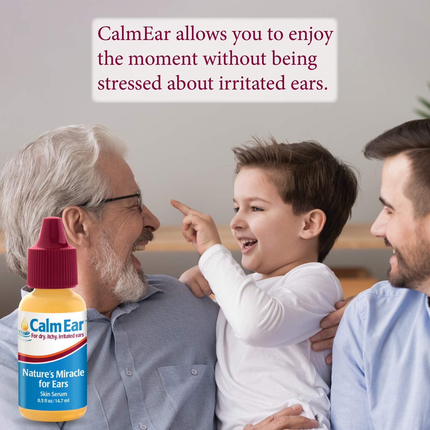 Miracell Calm Ear Drops 14.7 ml – Natural Relief for Itchy, Irritated & Dry Ears - Lubricates Earplugs & Hearing Aids