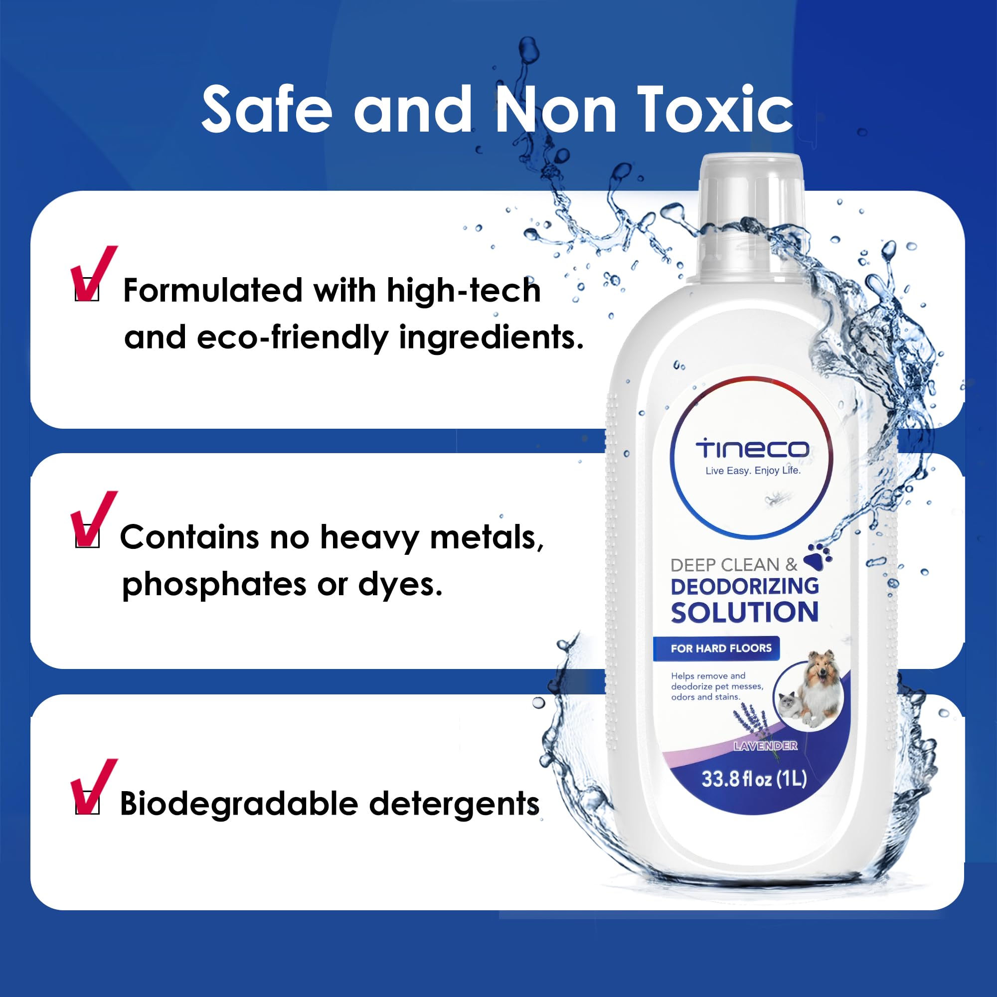 Tineco Floor Cleaning Solution 1L, Lavender Scent, Deep Cleans of Multiple Hard Floors for iFLOOR Series, FLOOR ONE S3 / S5 / S6 / S7 / S9 Artist Series Wet Dry Vacuum, EXCEPT Steam Machines (33.8 OZ)