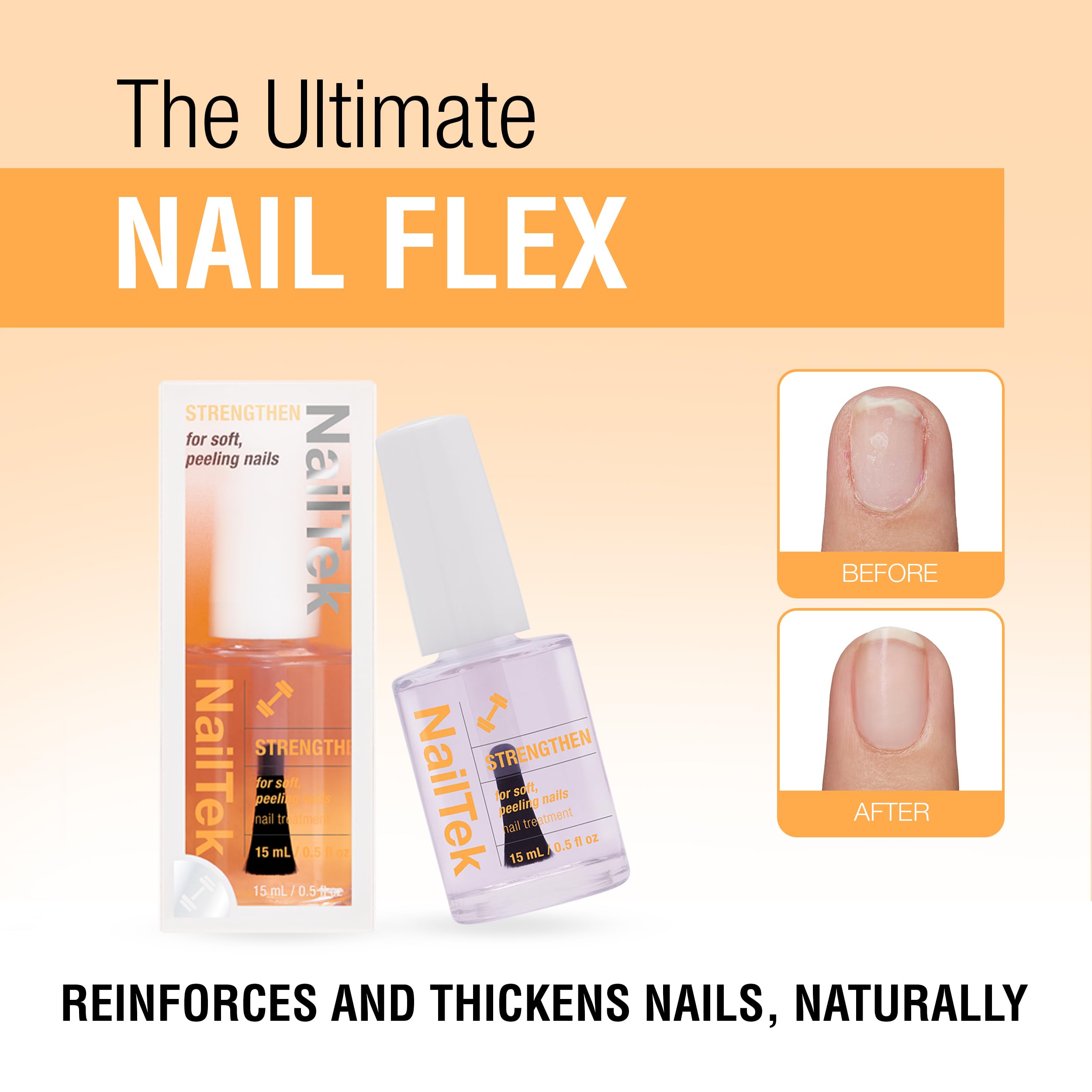 Nail Tek Formula 2 Nail Strengthener Polish – Protein-Enriched Repair Treatment for Soft, Peeling & Weak Nails, Restore Nails Strength, 0.5 fl oz