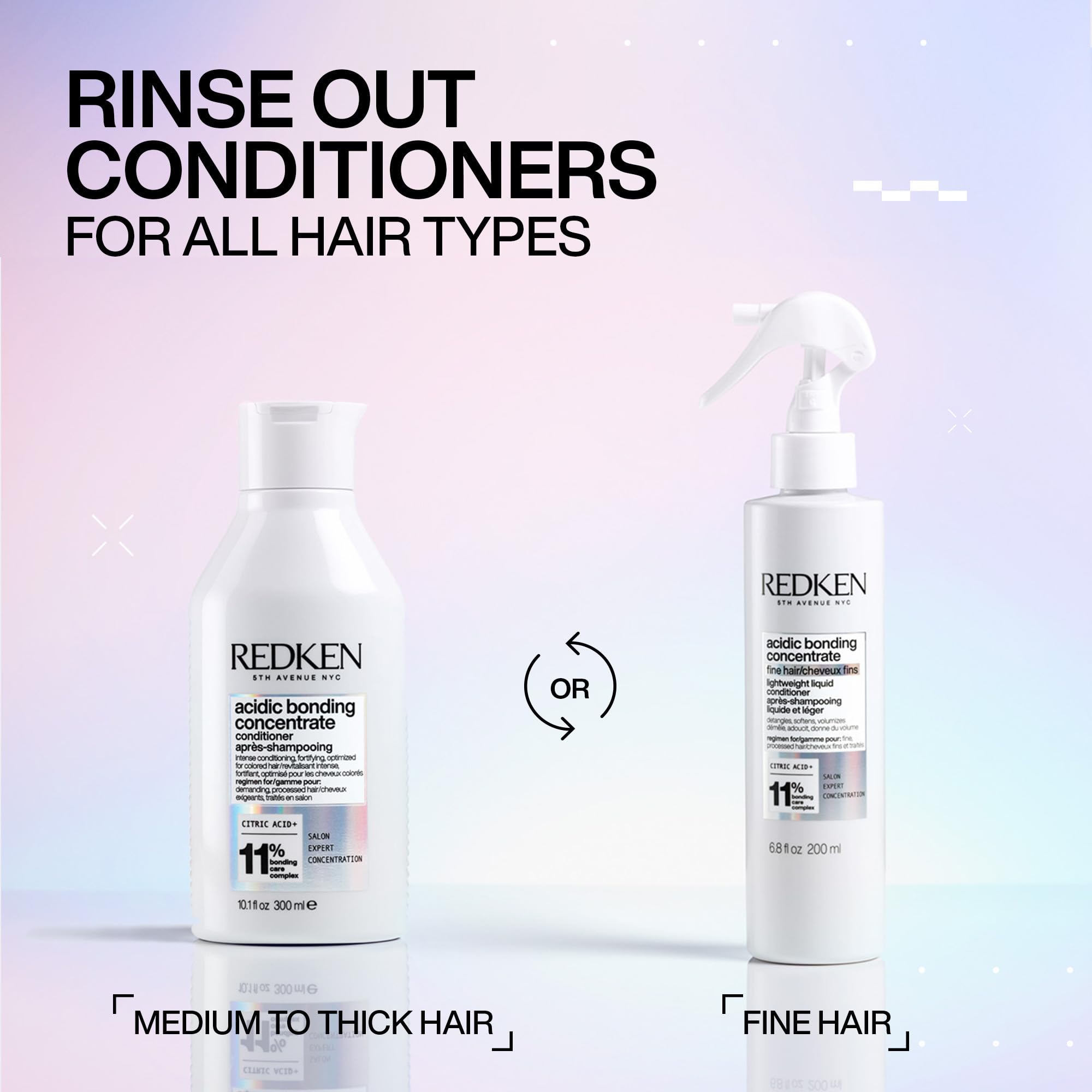 Redken Acidic Bonding Concentrate Conditioner For Damaged Hair Repair - Strengthens and Repairs Weak and Brittle Hair, Sulfate-Free, With Citric Acid