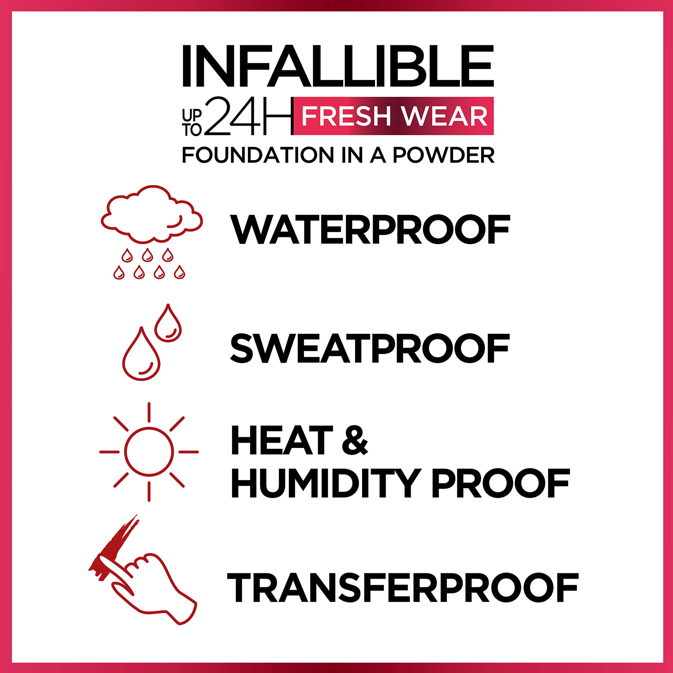 L'Oreal Paris Makeup Infallible Fresh Wear Foundation in a Powder, Up to 24H Wear, Waterproof, Ivory Buff, 0.31 oz.