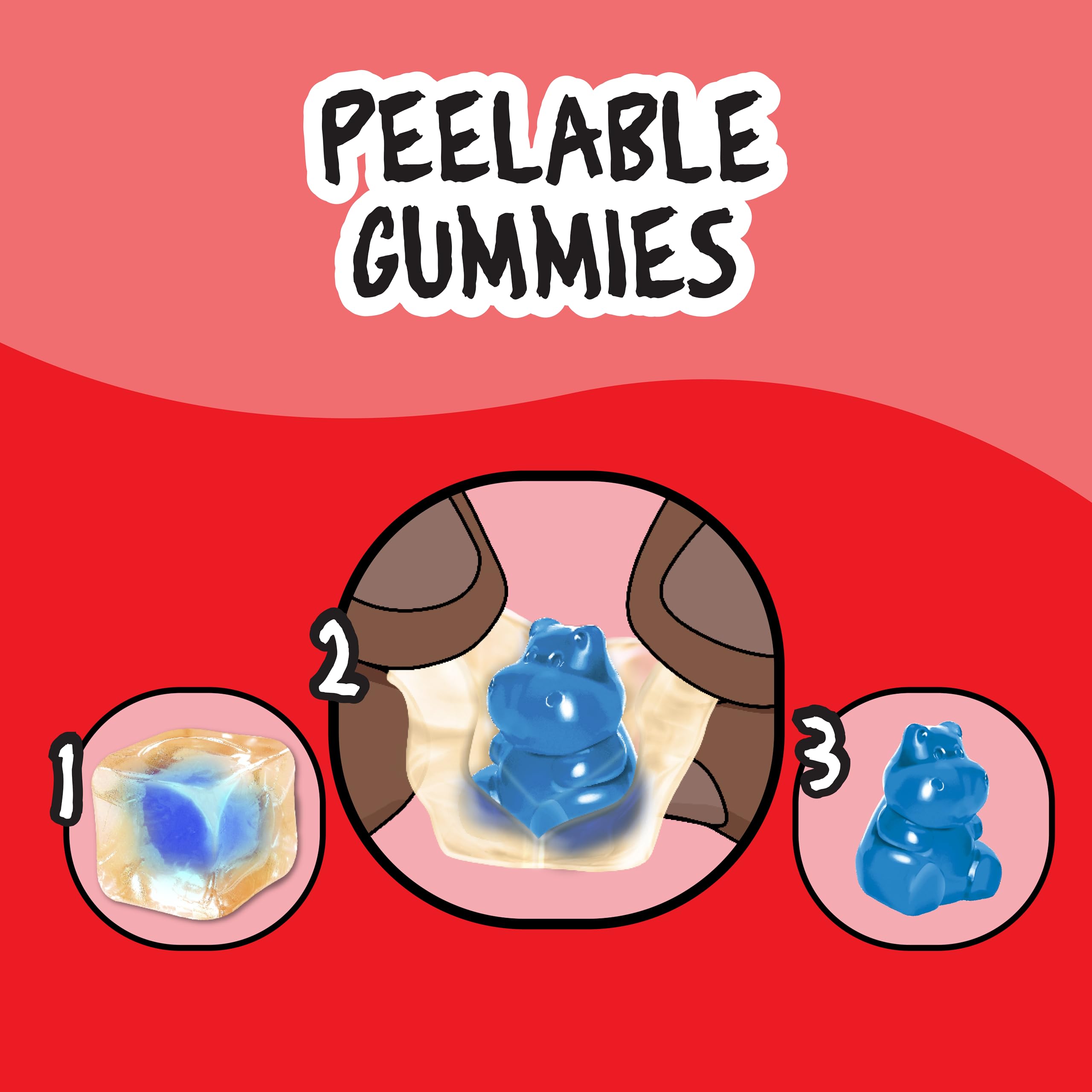 Juicy Drop Christmas Mystery Gummy Candy Cubes, Original Flavor, 3.5oz, Peelable Strawberry Gummy Cube, Mystery Animal Inside, Interactive 2-in-1 Treat For Party Favors, Stocking Stuffers, Kids Gifts