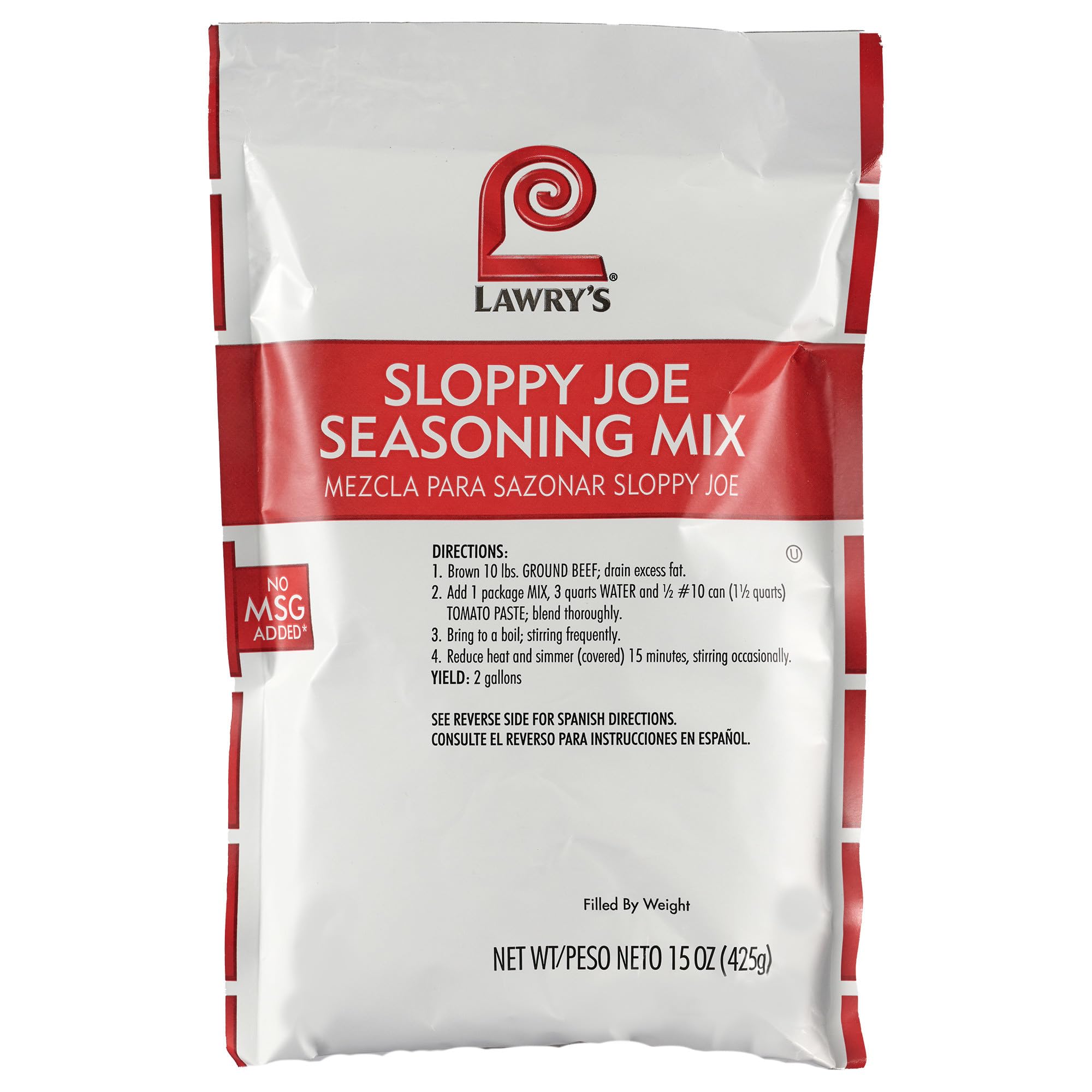 Lawry's Sloppy Joe Seasoning Mix, 15 oz - One 15 Ounce Package of Sloppy Joes Mix, Made with Premium Blend of Spices, Perfect in Sloppy Joes or to Flavor Stuffed Peppers and More
