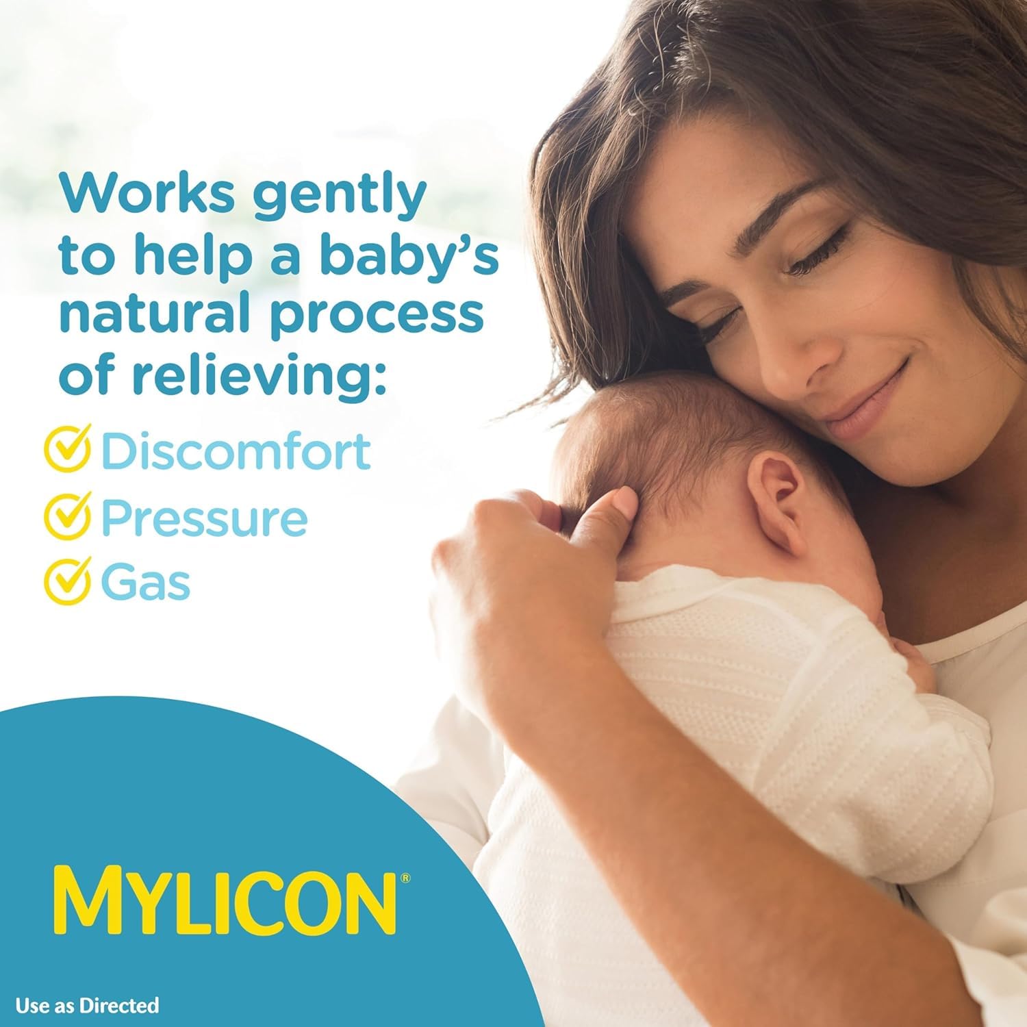 MYLICON Gas Relief Drops for Infants and Babies, Dye Free Formula, 1 Fluid Ounce with Updated Syringe (2-Pack)