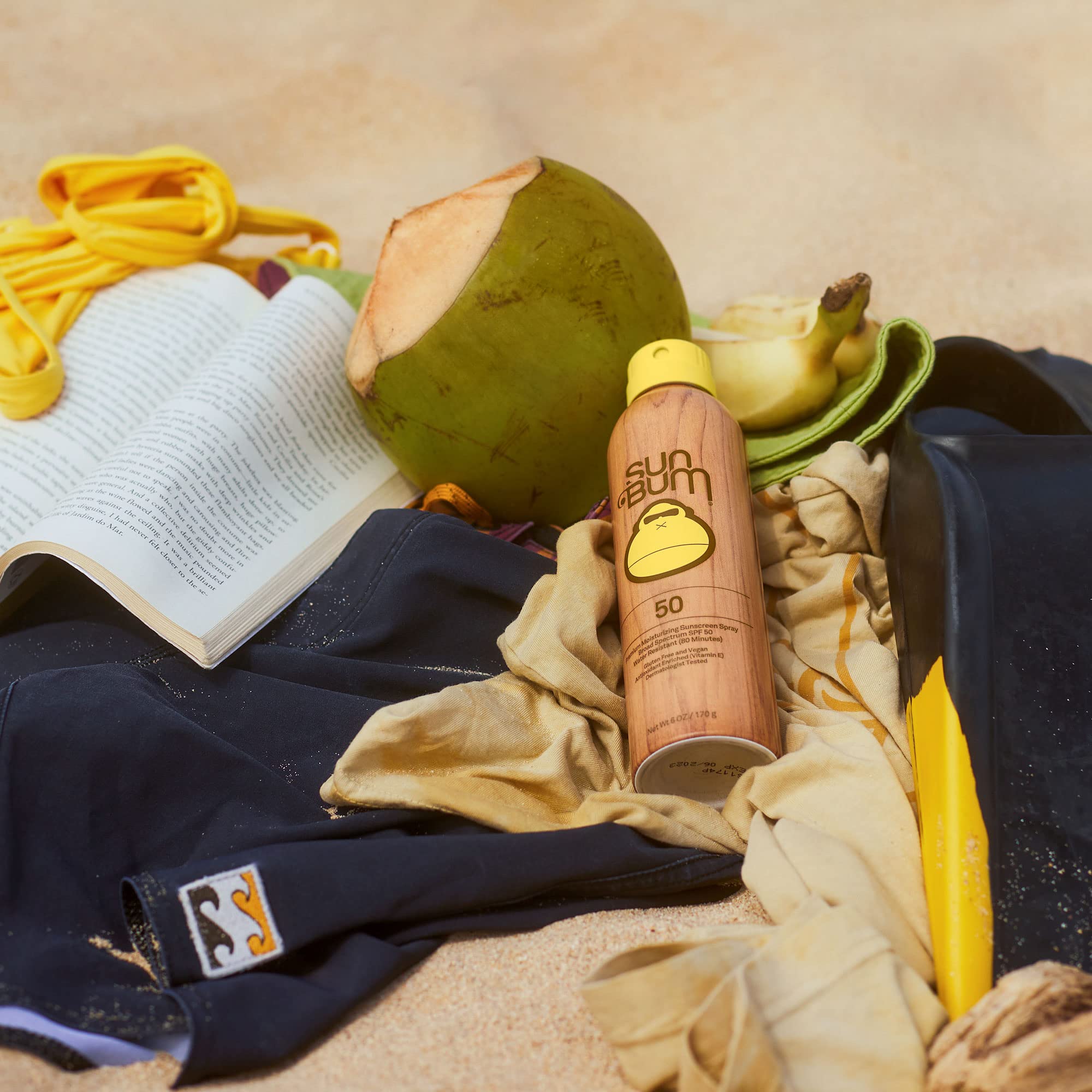 Sun Bum Original SPF 50 Sunscreen Body Spray - Broad Spectrum Moisturizing Sunscreen with Vitamin E - Hawaii 104 Act Compliant (Made without Octinoxate & Oxybenzone) - 6 oz