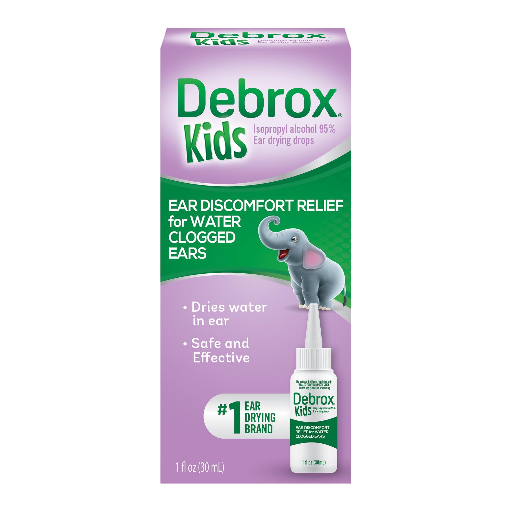 Debrox Kids Drying Drops, Kids Ear Drops for Clogged Ears, Ear Discomfort Relief for Water Activities, 1oz Bottle