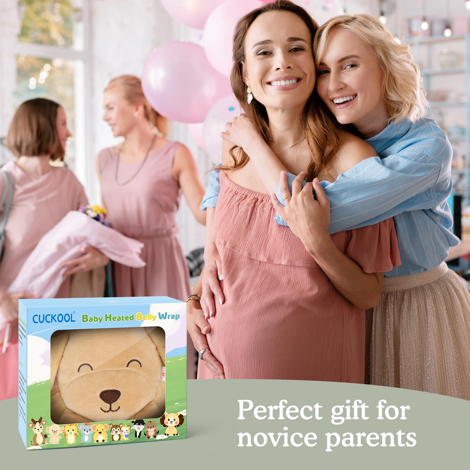 Baby Colic and Gas Relief, Heated Tummy Wrap for Newborns Belly Relief by Soothing Warmth, Baby Heating Pad Swaddling Belt Relief & Soothe Gas, Colic and Upset Stomach for Newborns to Toddler (Puppy)