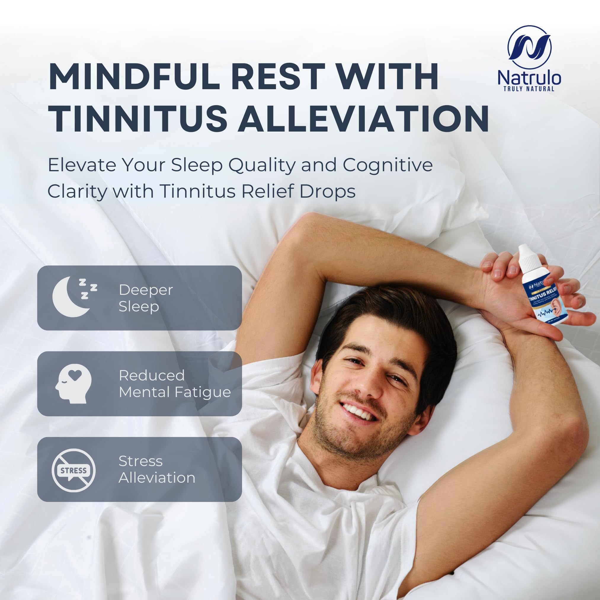 Tinnitus Relief for Ringing Ears – Natural Ear Ringing Drops for Tinnitus Treatment – Sooth Discomfort, Reduce Ear Noise – Ear Cleaner Ear Wax Removal Drops Improve Hearing & Ear Health, Made in USA