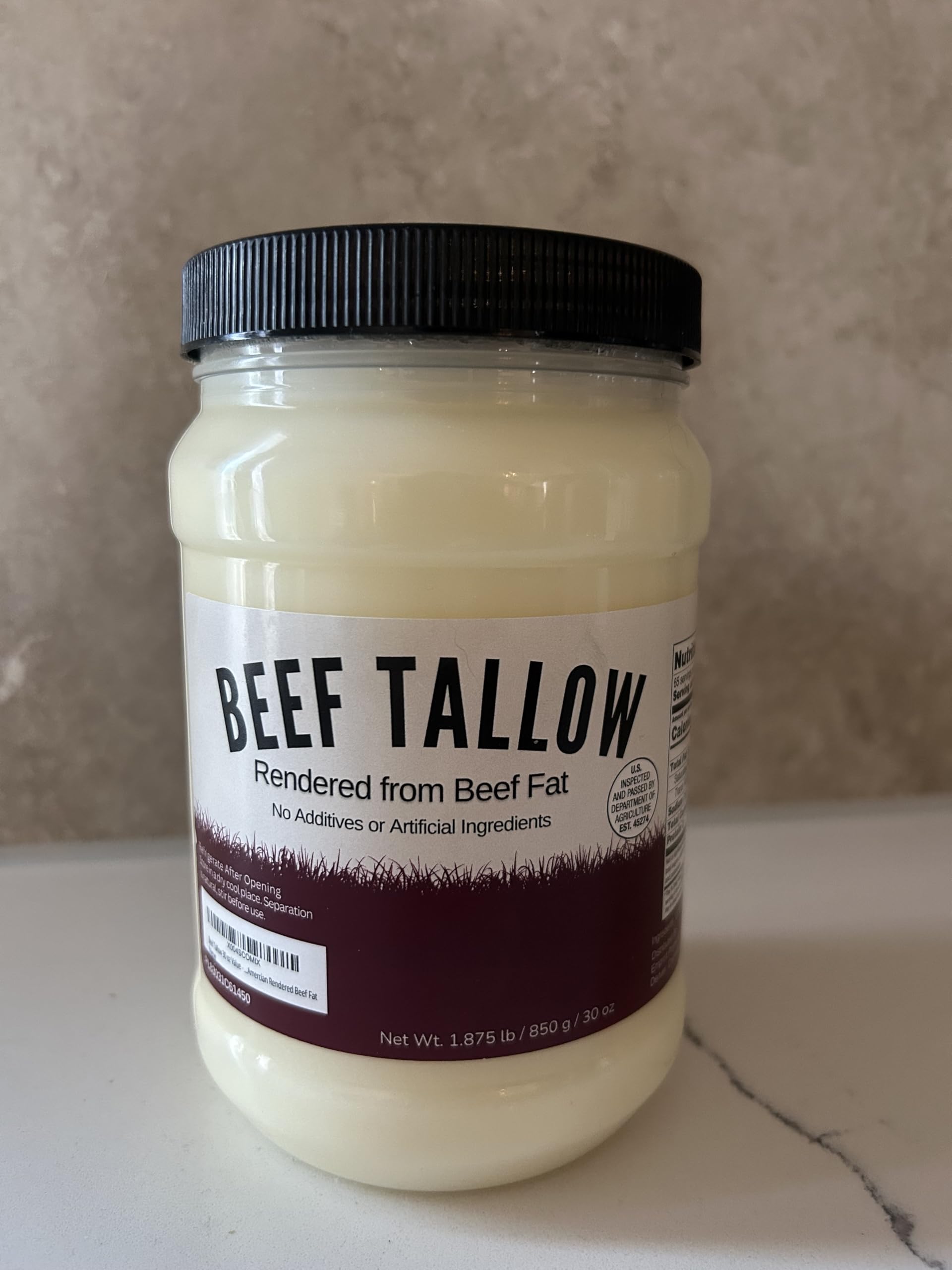 Beef Tallow 30 oz Value - Rendered Beef Fat Shelf Stable