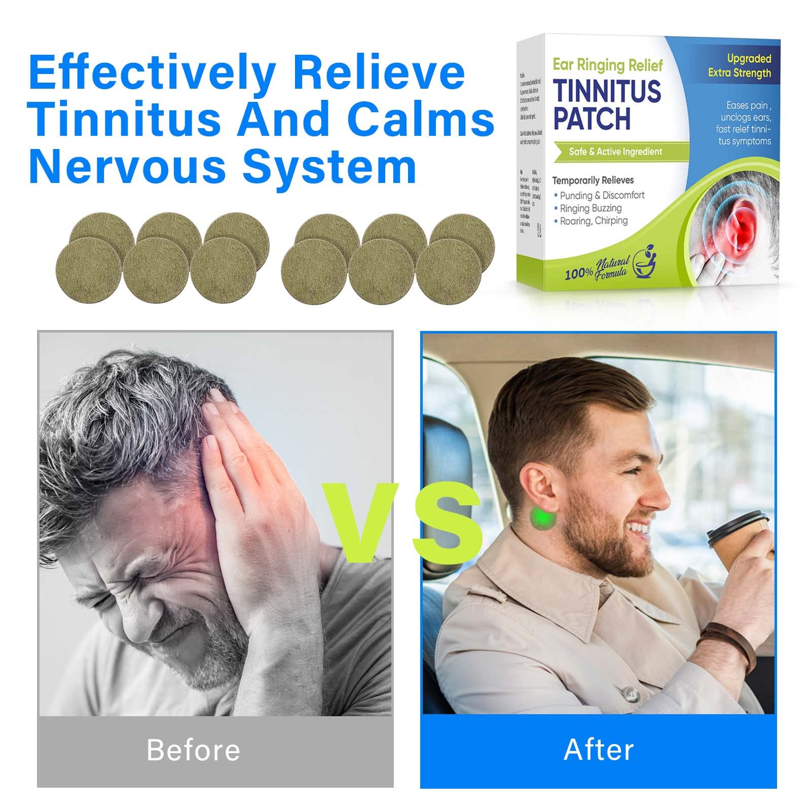 Topicy Tinnitus Relief for Ringing Ears, (50Pcs) Tinnitus Relief Patches, Natural Herbal Blend, Support Ear Tinnitus Relief