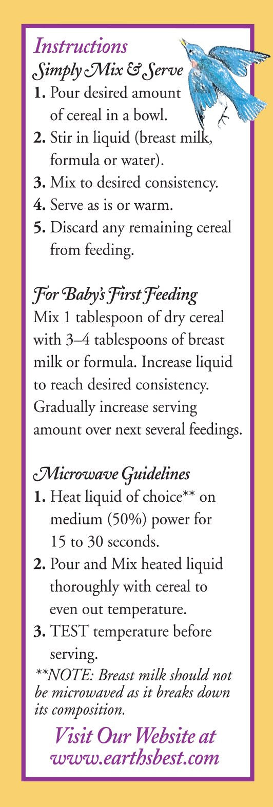 Earth's Best Organic Infant Cereal, Whole Multi-Grain Cereal, 8 Oz