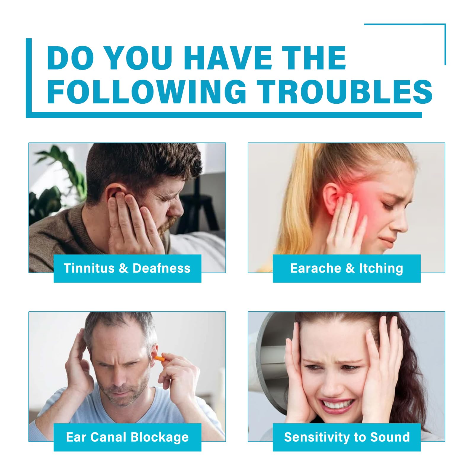 Tinnitus Relief for Ringing Ears, Best Ear Ringing Relief Drops for Tinnitus Relief, Effective Tinnitus Treatment to Reduce Ear Noise and Improve Hearing for Men & Women, Blue