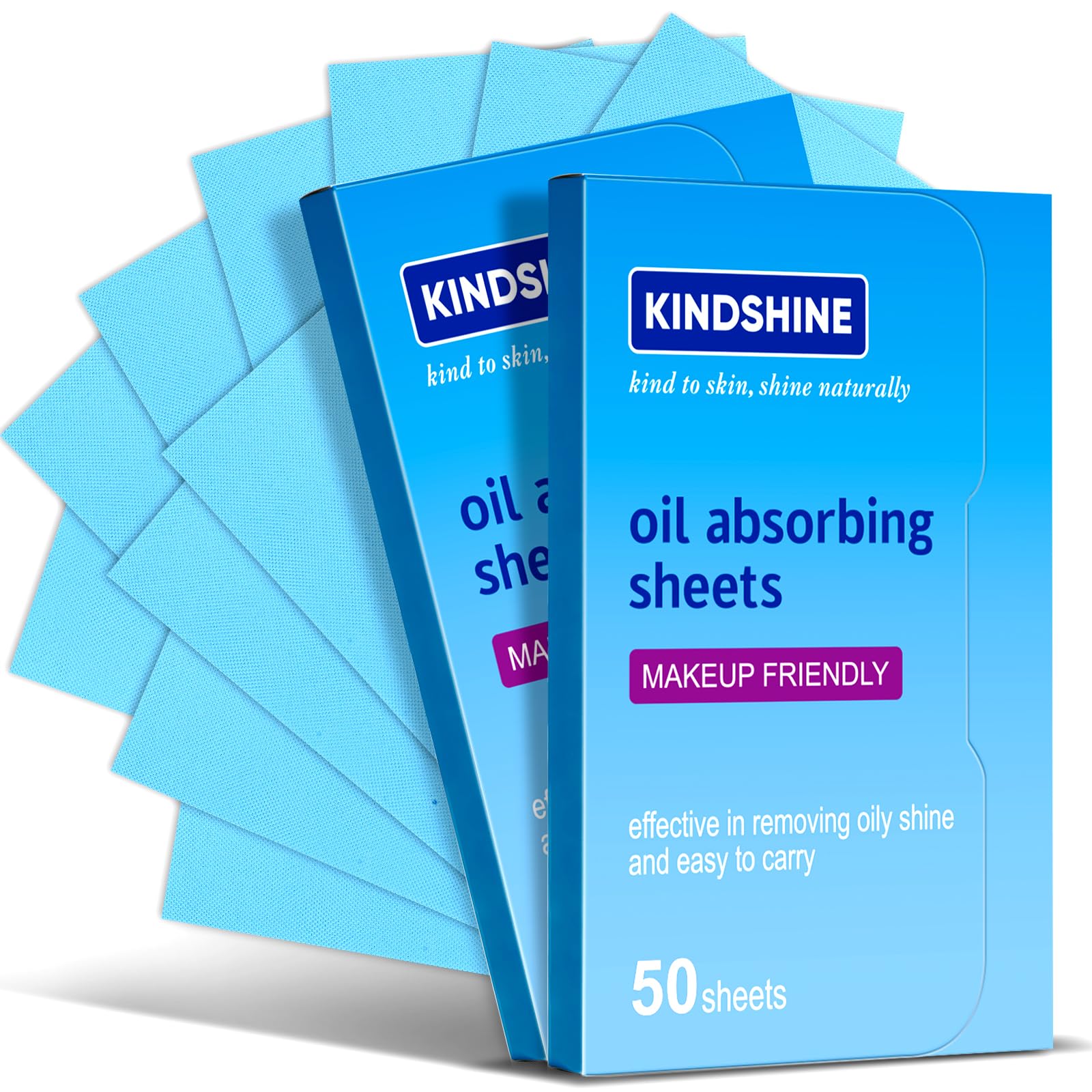 KINESHINE 100P High-Performance Oil Absorbing Sheets for Face - Makeup Friendly Blotting Papers for Oily Skin - Oil Blotting Sheets for Face, Portable Oil Wipes