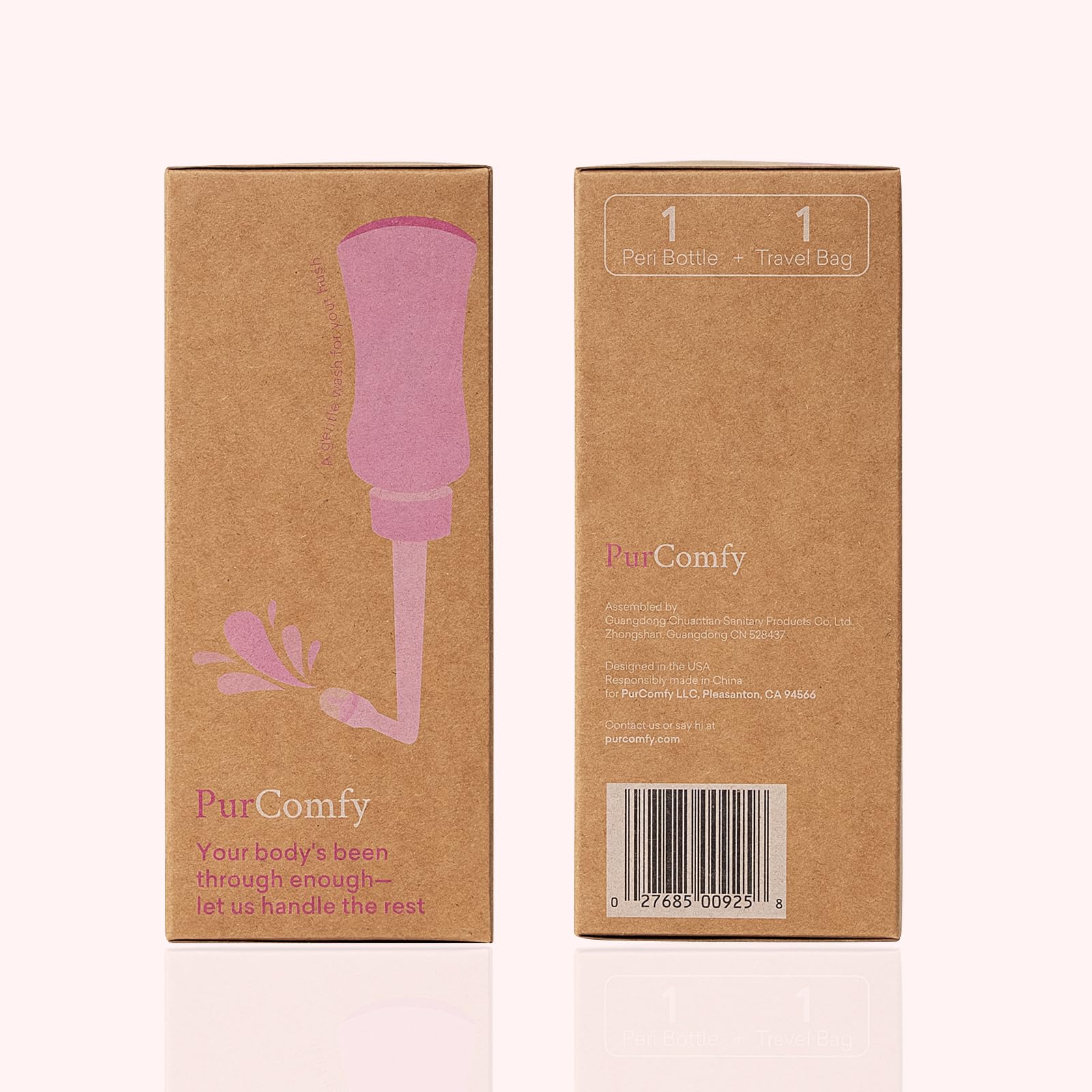 PurComfy Upside Down Peri Bottle for Postpartum Care Essentials, Portable Bidet Travel for Postpartum Perineal Cleansing and Recovery, Peri Bottle for Women, Men, and New Moms, 11 oz