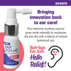 eosera® Ear Itch MD® – Fast-Acting Ear Drop Spray – Soothing Formula that Naturally Moisturizes the Ear Canal while Calming Dry Skin – Works for Allergies, Eczema, Dermatitis, Psoriasis & Hearing Aids