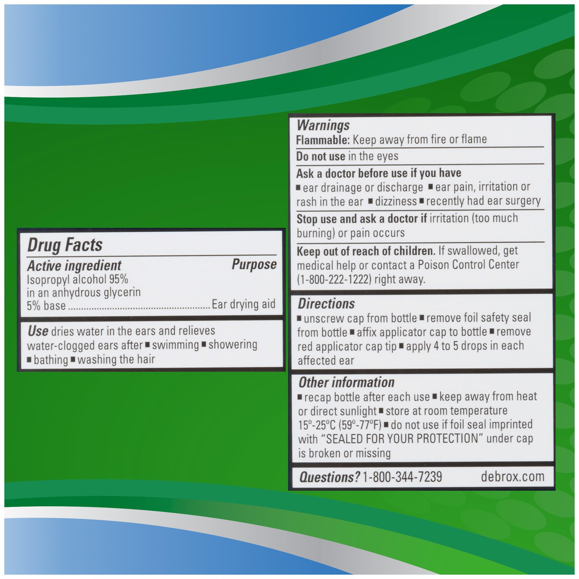 Debrox Swimmer’s Ear Drops with Isopropyl Alcohol, Ear Drying Drops for Adults and Kids, 1 Fl Oz