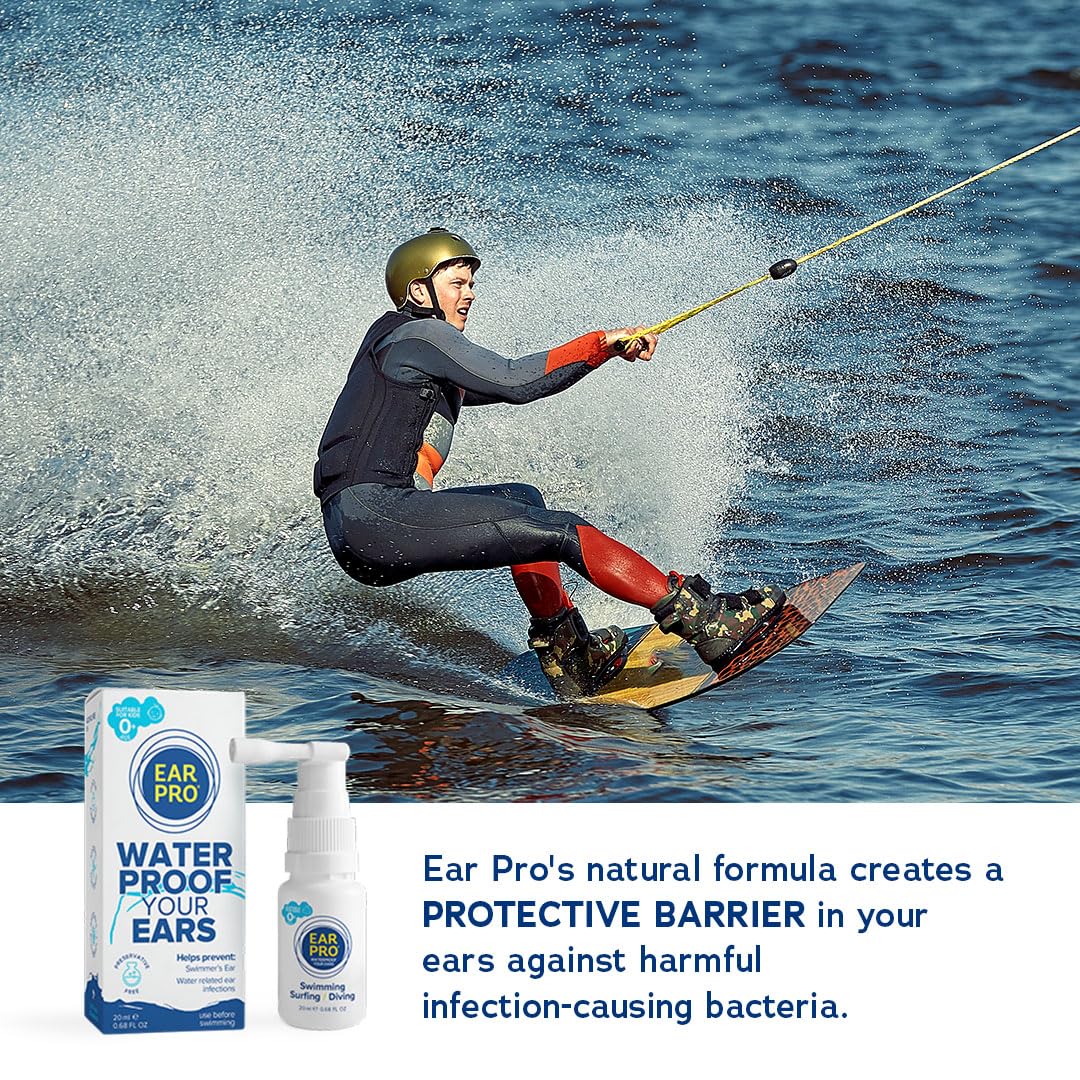EarPro Natural Swimmer Ear Spray for Kids & Adults (20ml) – Block Water Before Swimming, Surfing or Diving - Replace Ear Plugs – Safe & Easy Protection against Trapped Water – 1 Pack, Up to 200 Sprays