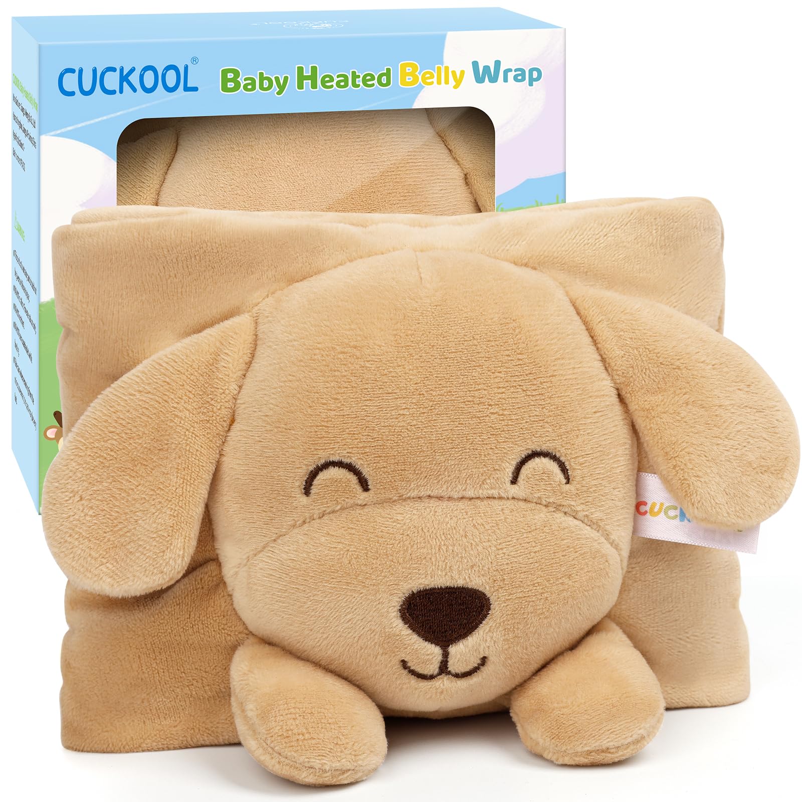 Baby Colic and Gas Relief, Heated Tummy Wrap for Newborns Belly Relief by Soothing Warmth, Baby Heating Pad Swaddling Belt Relief & Soothe Gas, Colic and Upset Stomach for Newborns to Toddler (Puppy)