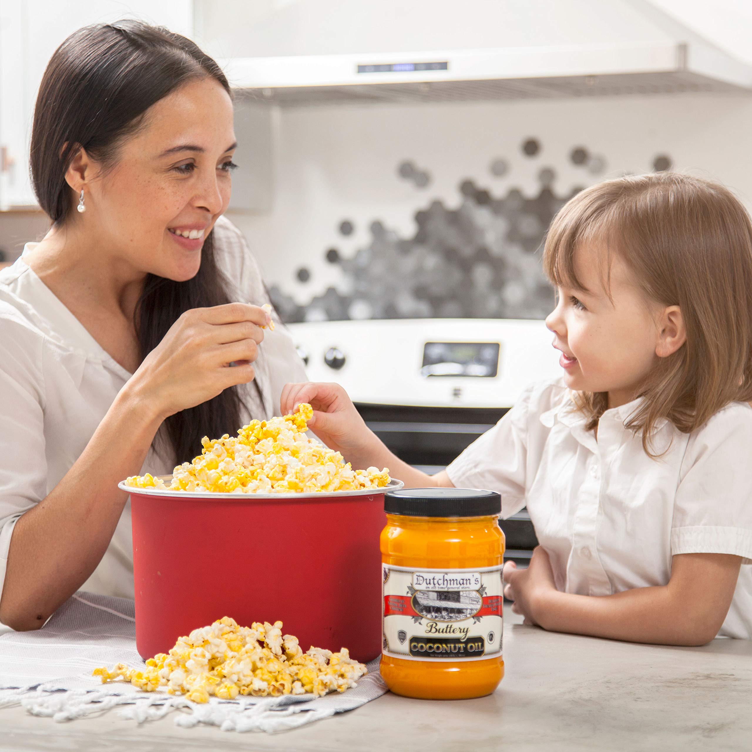 Dutchman’s Popcorn Coconut Oil | Butter Flavored Oil, 30oz Jar - Colored with Natural Beta Carotene, Makes Theater Style Popcorn, Vegan, Healthy, Zero Trans Fat, Gluten Free, Made in USA