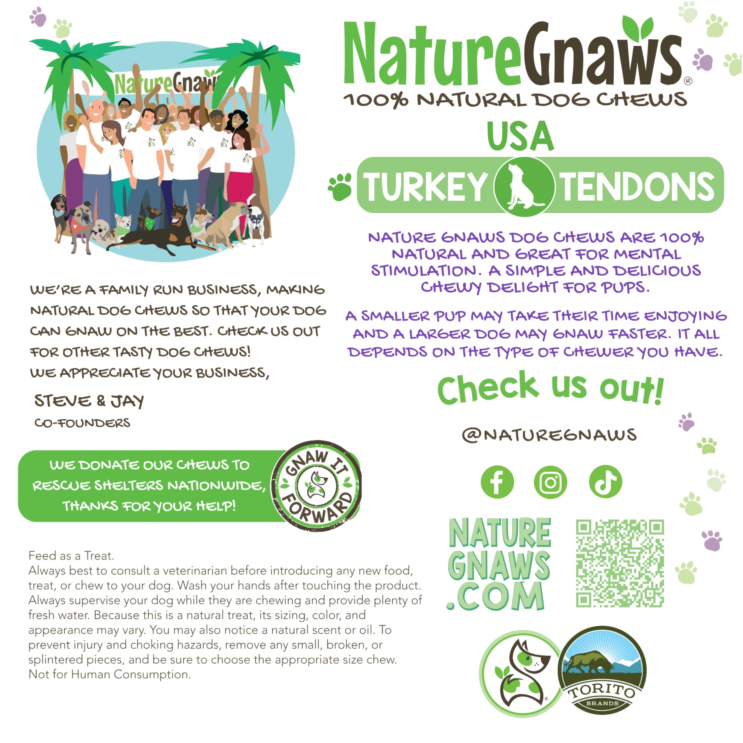 Nature Gnaws USA Turkey Tendons for Dogs (4oz) - Delicious Grain Free Reward Snack for Small, Medium & Large Breeds - Premium Natural Dog Chew Treats
