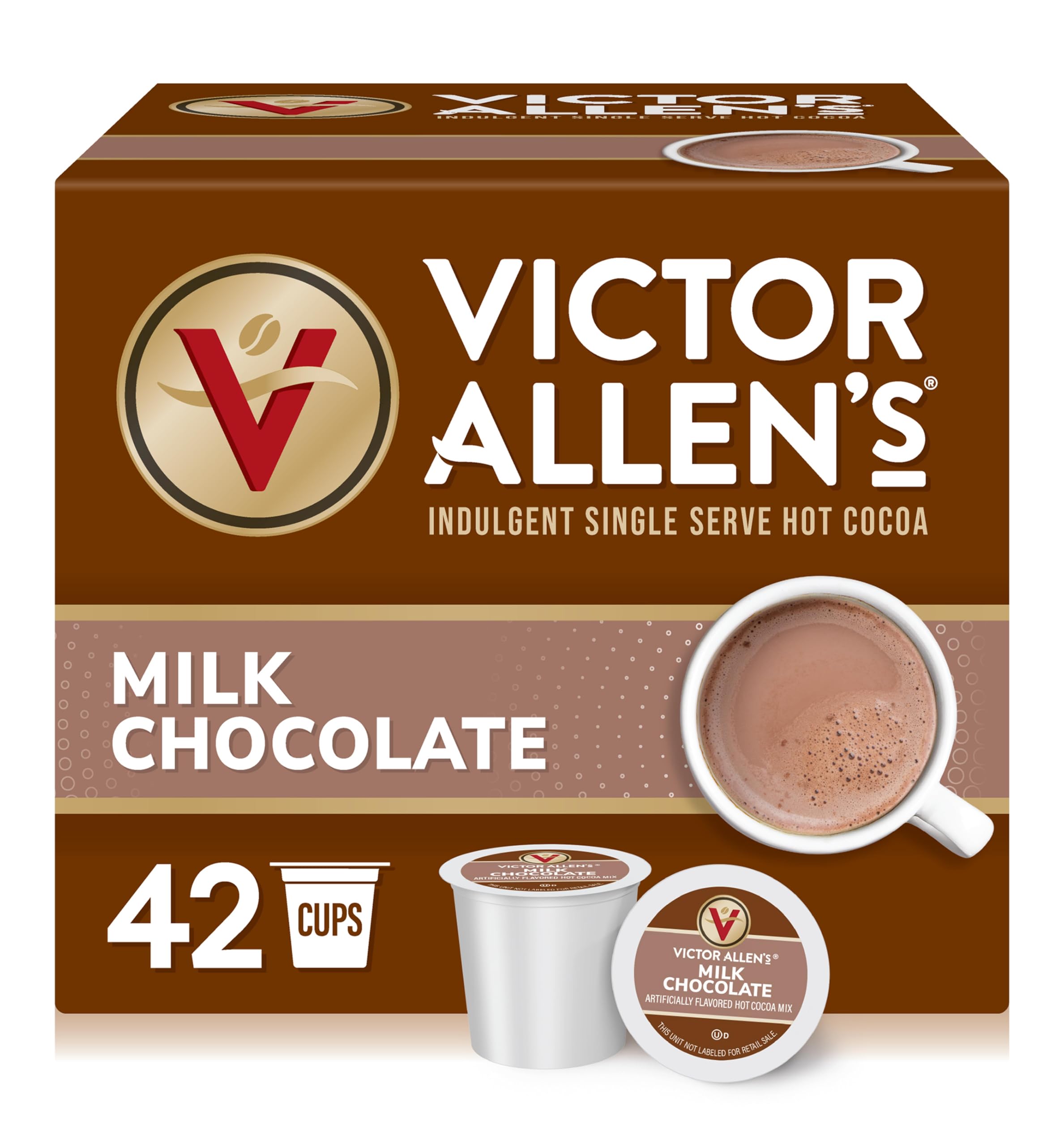 Victor Allen's Coffee Milk Chocolate Hot Cocoa, 42 Count, Single Serve K-Cup Pods for Keurig K-Cup Brewers