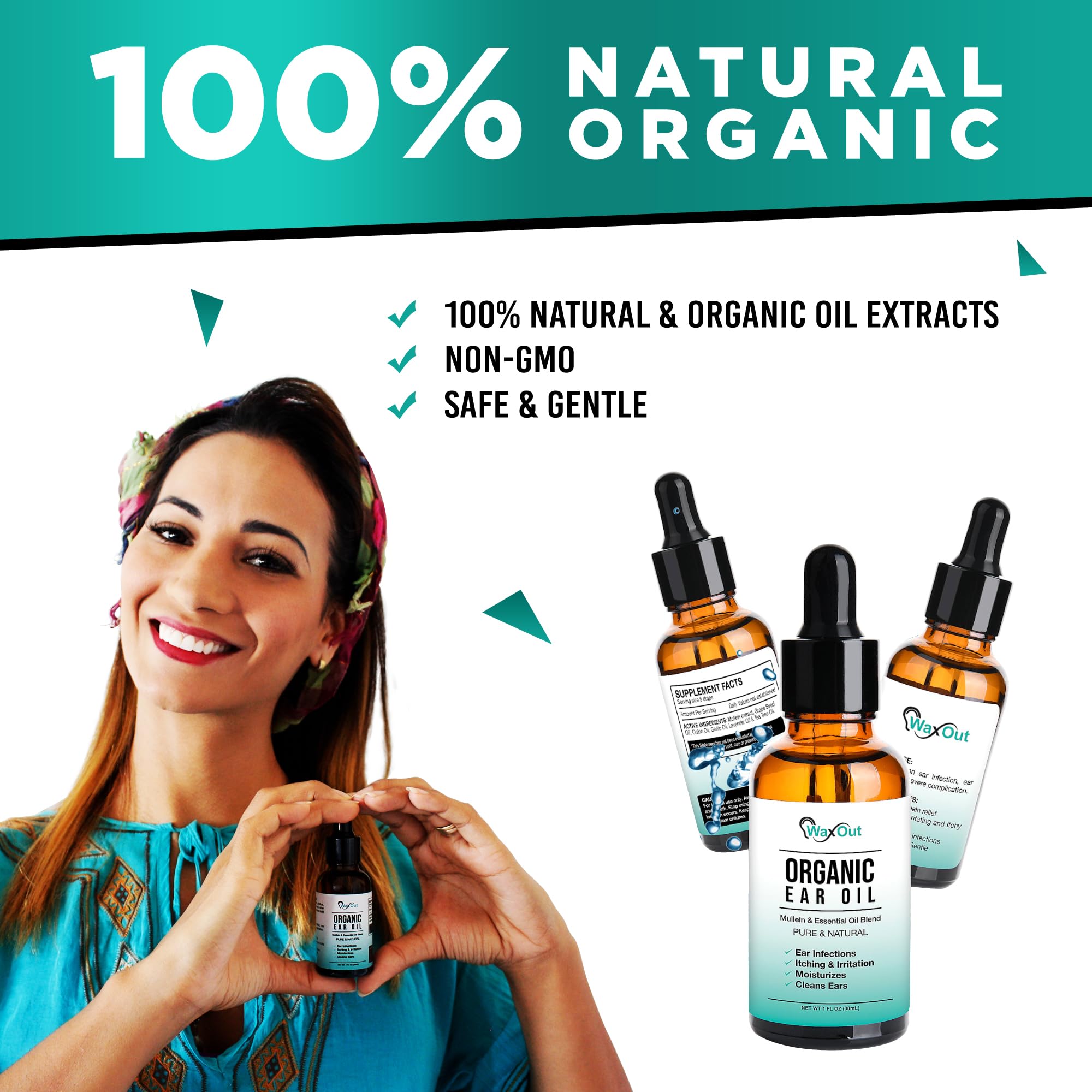 Natural Mullein Ear Wax Removal Oil & Cleaner with Garlic | Pain & Earache Drops | Earwax Softener, Moisturizer & Allergy Soothing | Tinnitus, Itching, Ringing, Infections & Clogged Ears