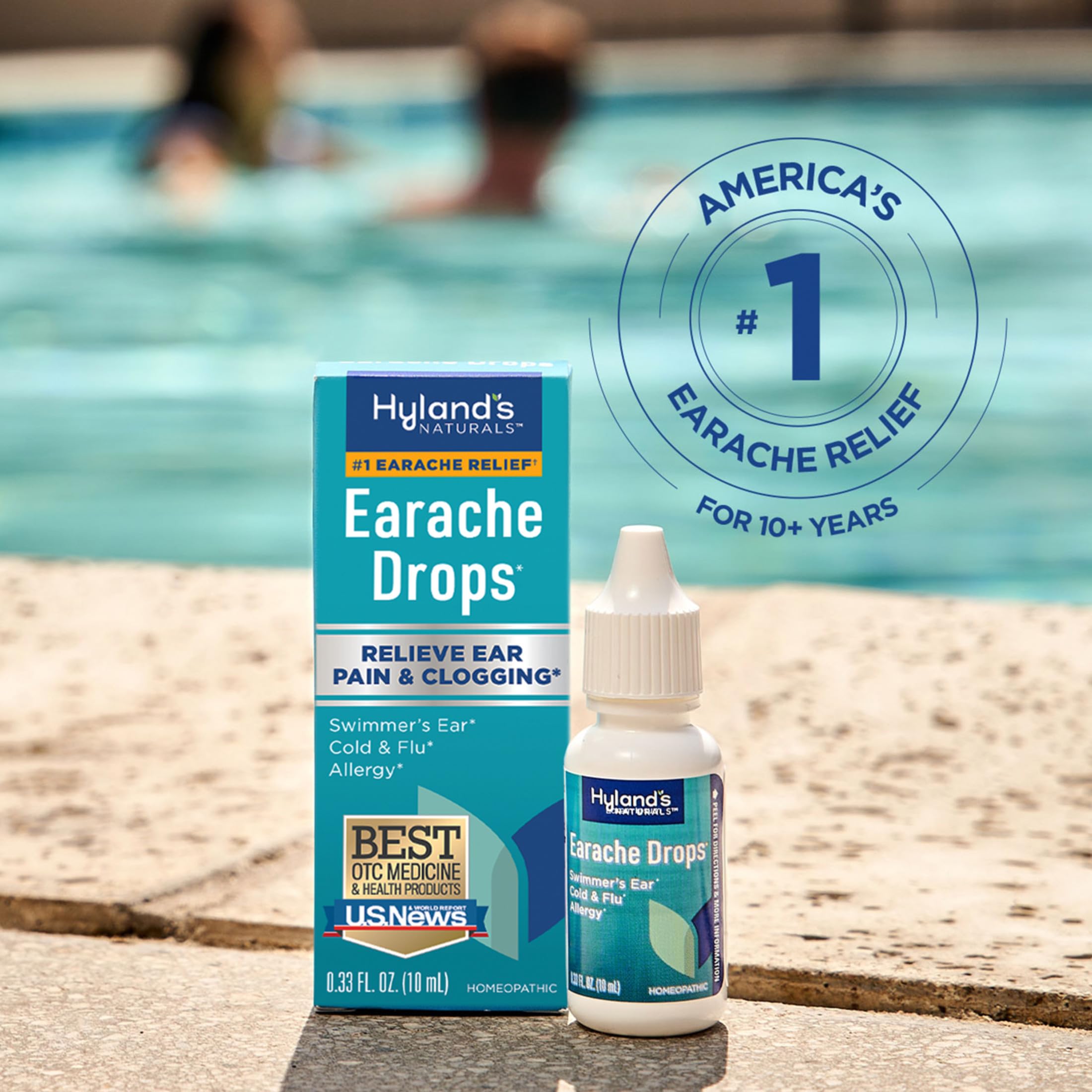 Hyland's Earache Drops, Natural Relief of Swimmer's Ear, Cold and Flu, Allergy Symptoms, Ages 4 and up: (2 Pack)