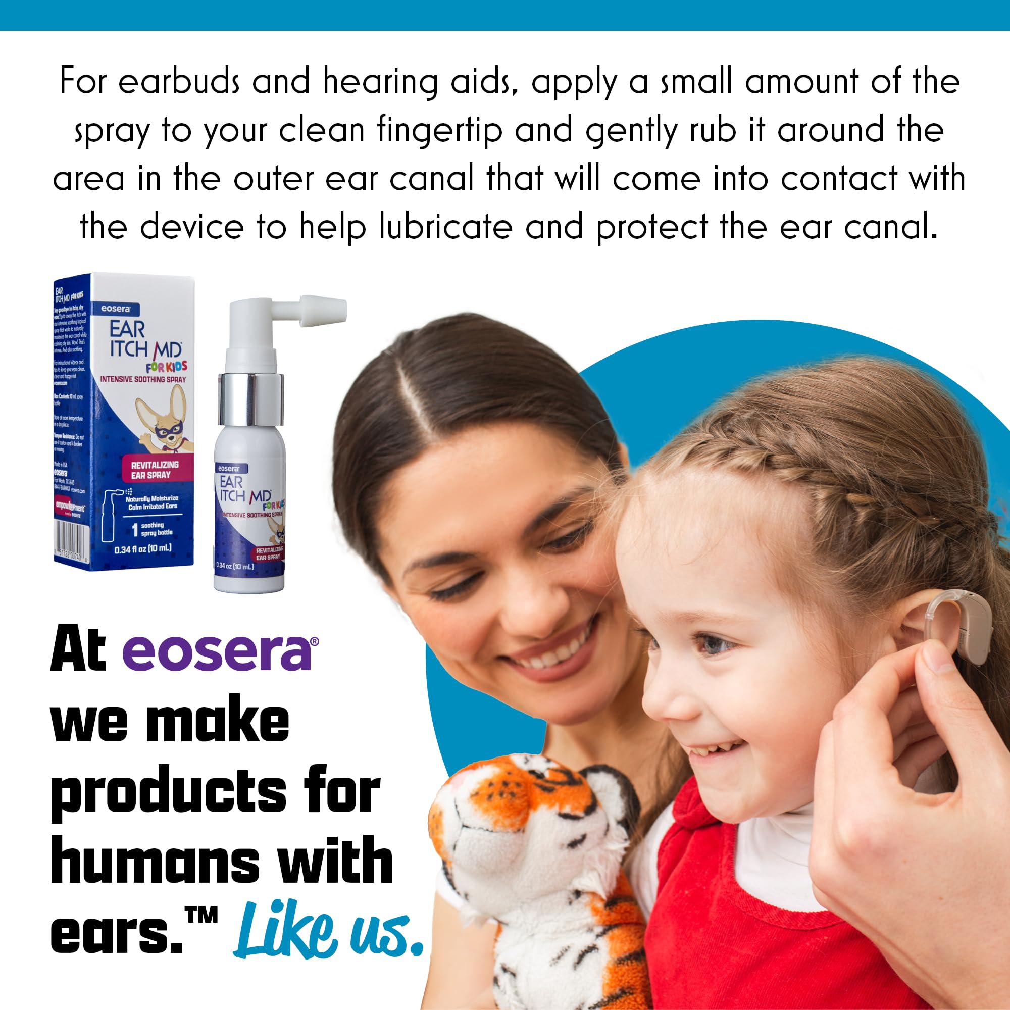 eosera® Ear Itch MD® for Kids – Soothing Ear Drops for Dry, Itchy Ears – Natural Moisturizing Formula with Vitamin E – Relief for Allergies, Eczema, Dermatitis – Safe for Ages 2+ & Hearing Aid Users