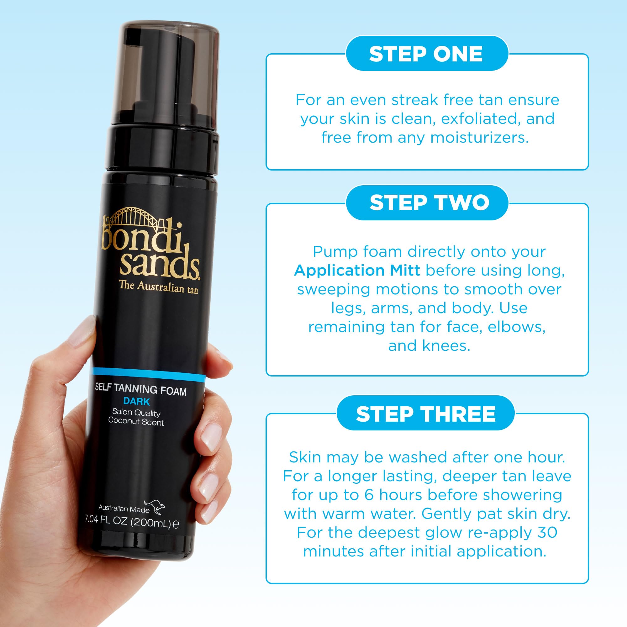 Bondi Sands Self Tanning Foam | Lightweight, Self-Tanner Foam Enriched with Aloe Vera and Coconut Provides an Even, Streak-Free Tan