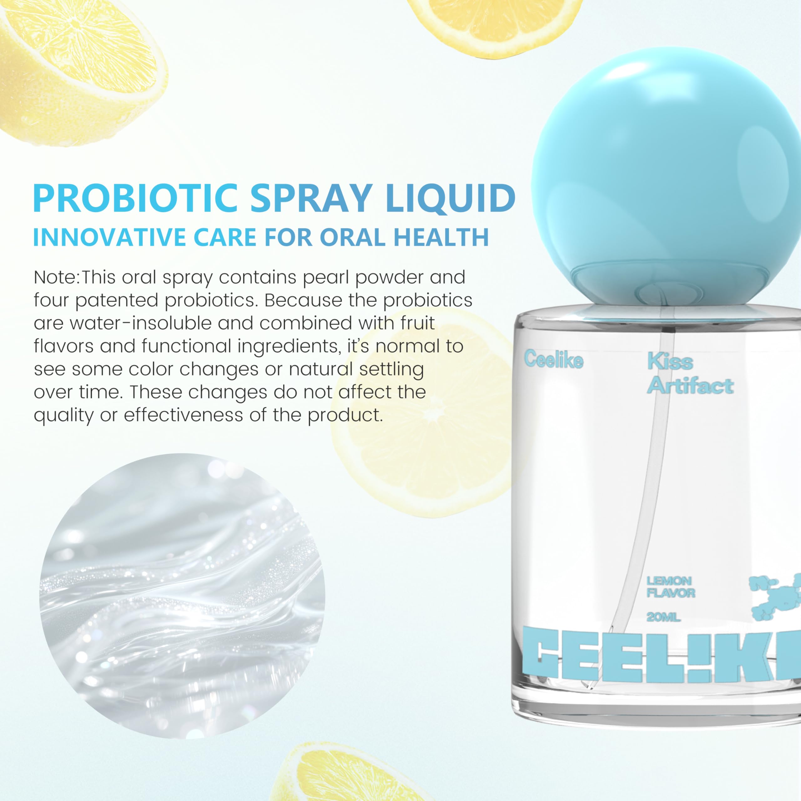 CEELIKE Oral Spray - Fresh Breath, Mint & Lemon Flavors, 20ml (Pack of 2) - Natural Freshness for Daily Oral Care