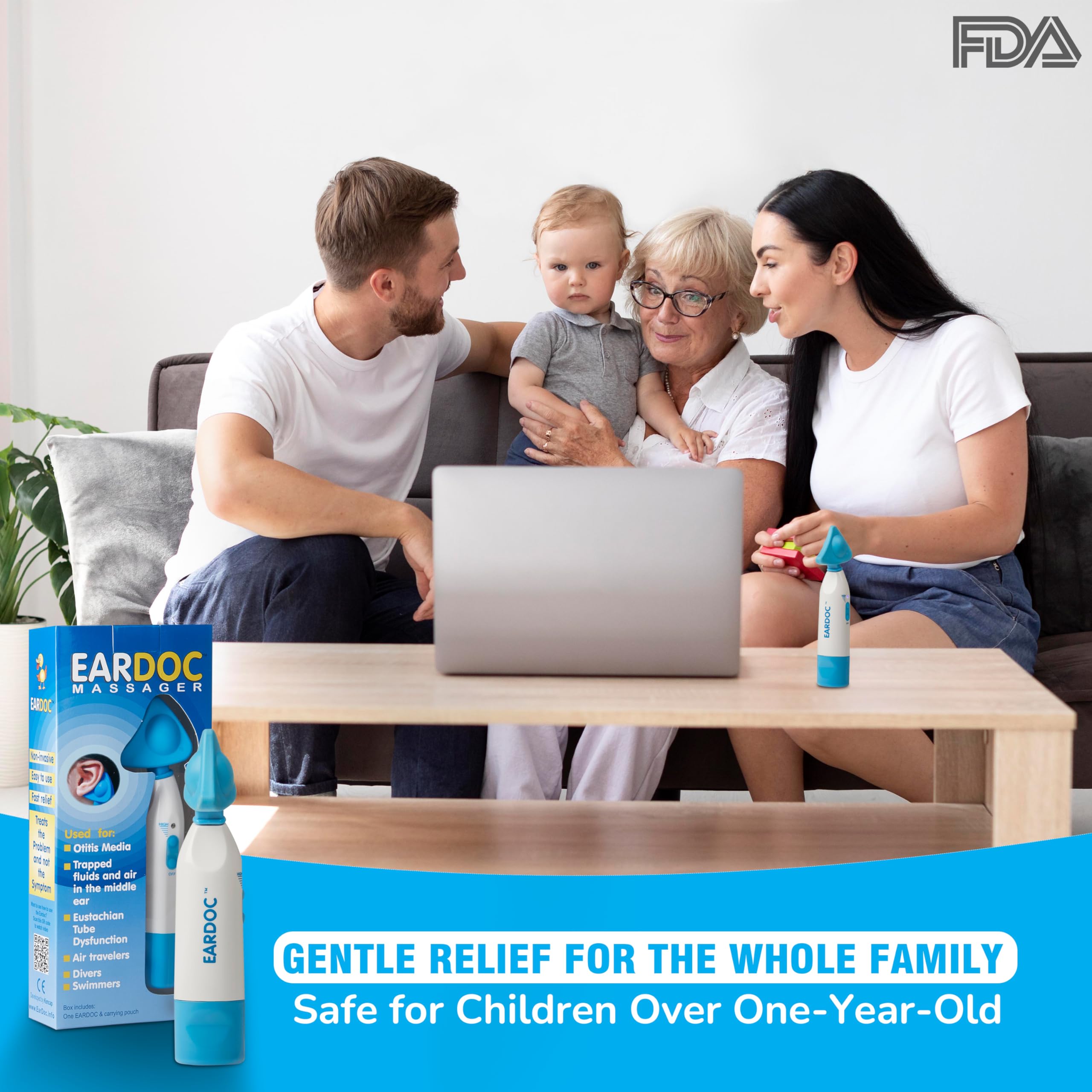 Eardoc - ear pressure relief device, Ear Infection Treatment for Adults, Ear Ache Pain Relief, Eustachi ear unclogger, Ear popper, eustachian tube unclogger, best tinnitus relief, ear care product.