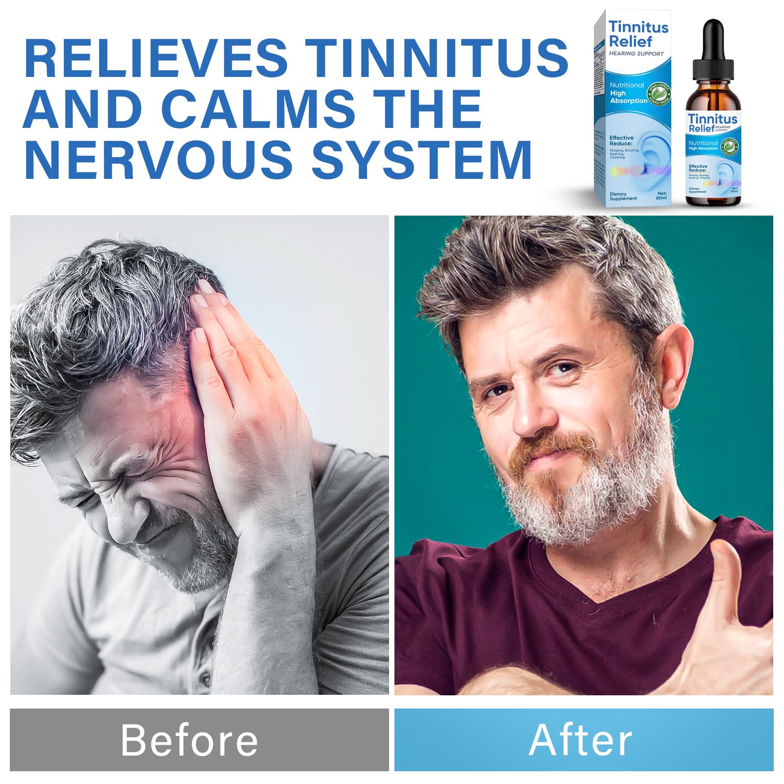 Tinnitus Relief for Ringing Ears, Natural Ingredients Tinnitus Ear Ringing Relief