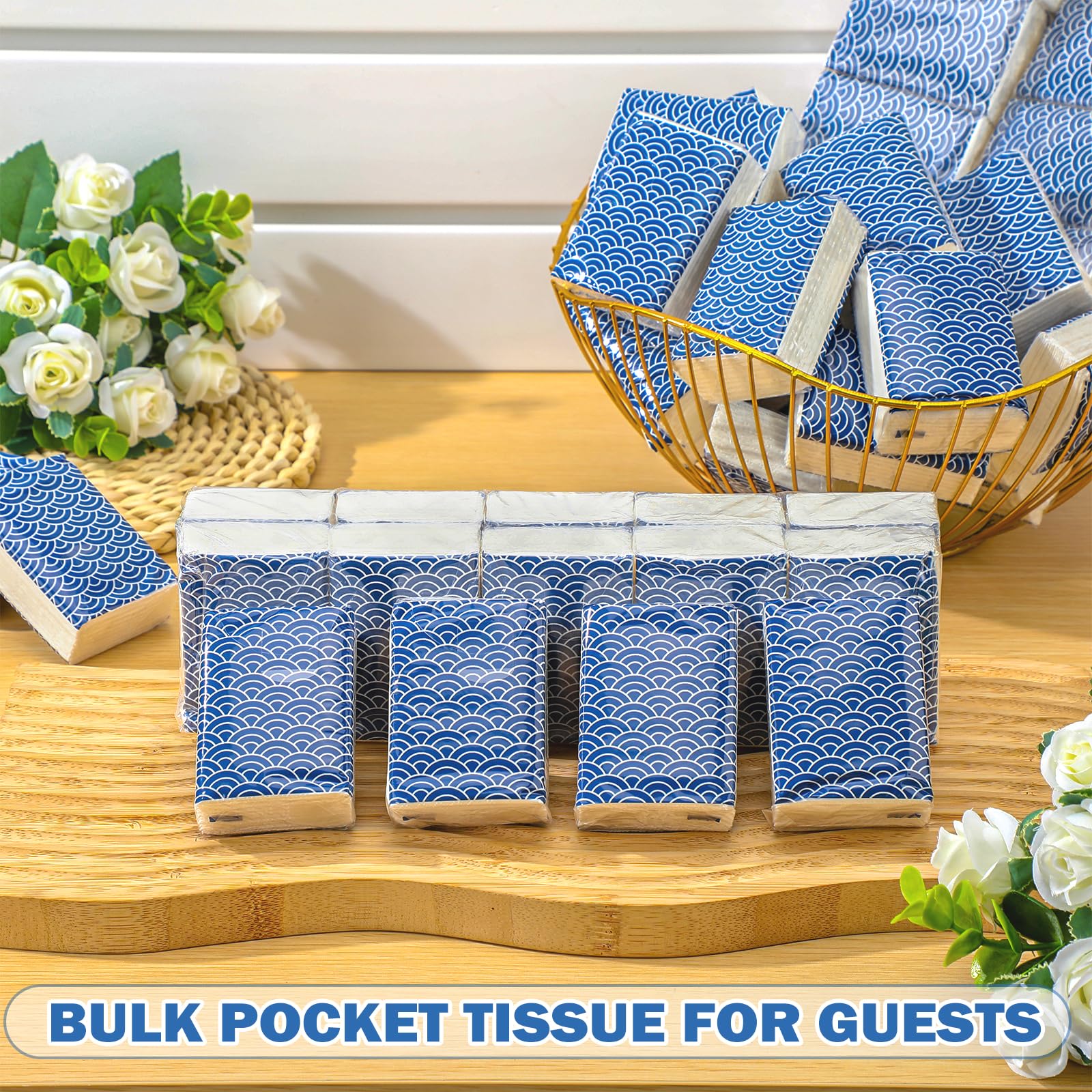 Therwen 100 Pack Pocket Tissues Travel Packs Bulk 1000 Sheet Mini Tissues Bulk 3 Ply Small Travel Size Paper Individual Pocket Size (Cool)