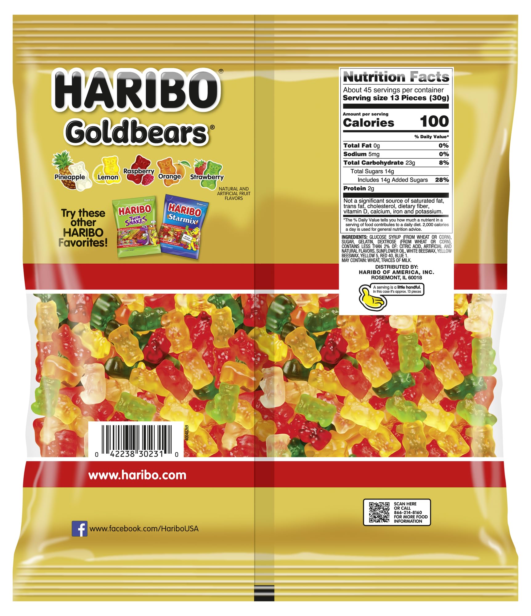 HARIBO Goldbears, Gummi Candy, 3 lb Bag, Assorted Flavors