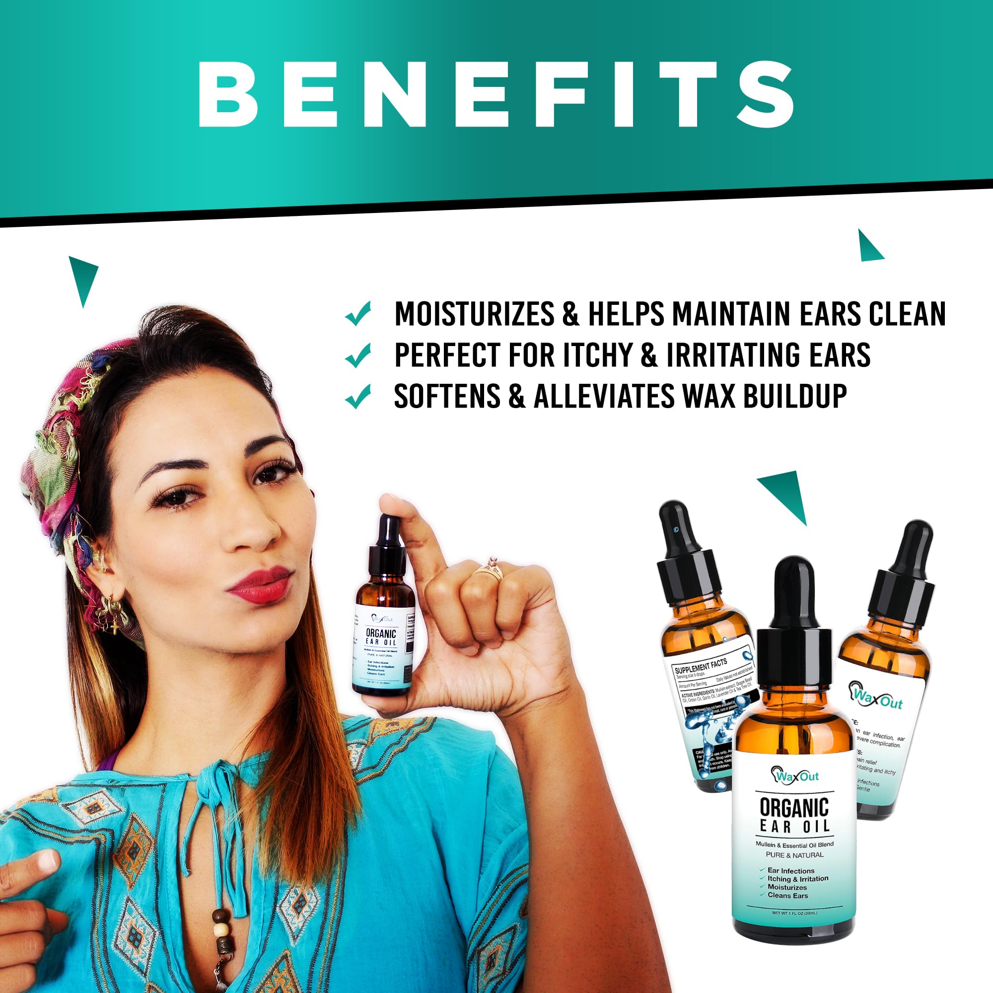 Natural Mullein Ear Wax Removal Oil & Cleaner with Garlic | Pain & Earache Drops | Earwax Softener, Moisturizer & Allergy Soothing | Tinnitus, Itching, Ringing, Infections & Clogged Ears