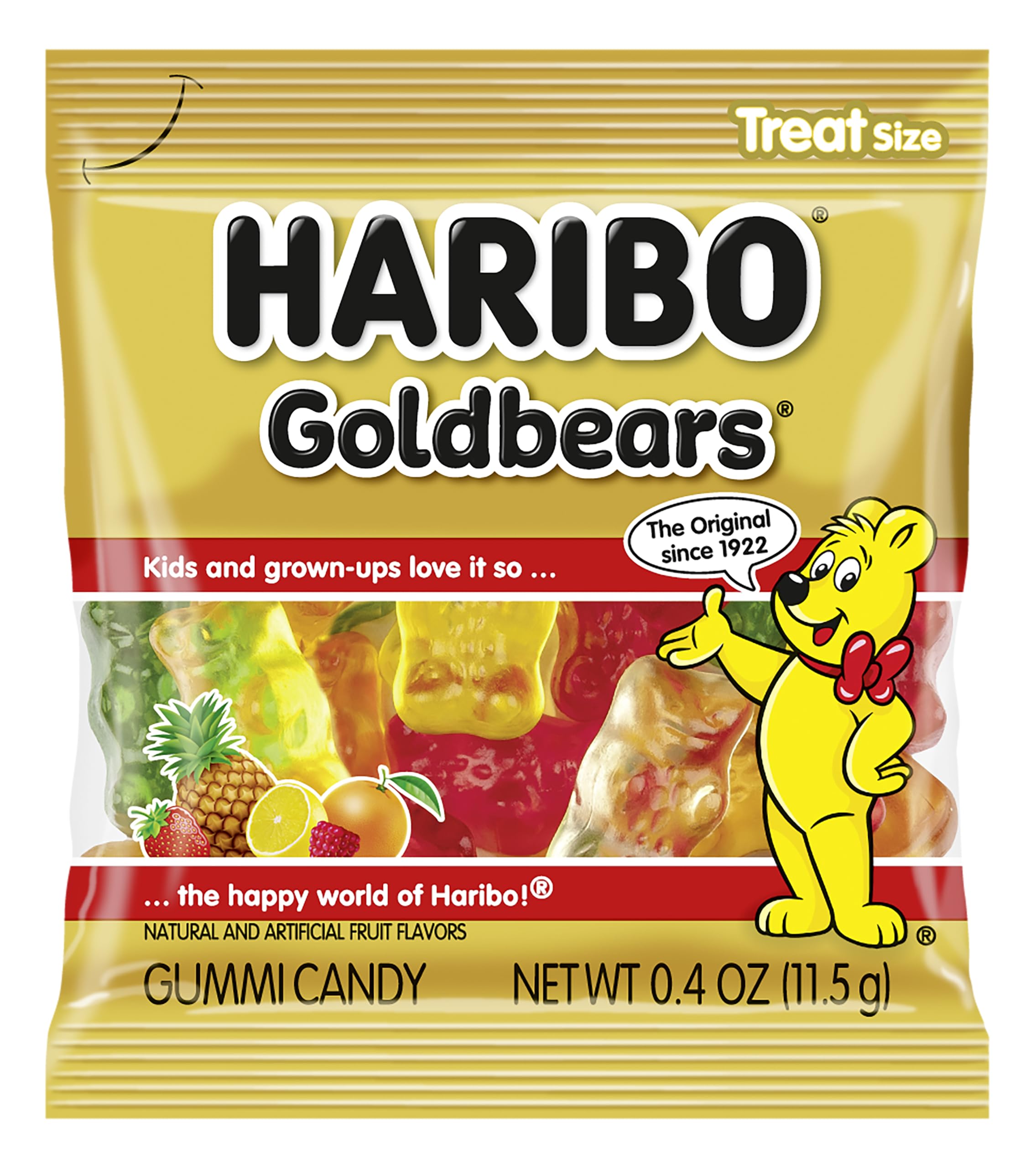 HARIBO Goldbears, Gummi Candy, 22.8 oz Tub (54 Packs) Assorted Flavors