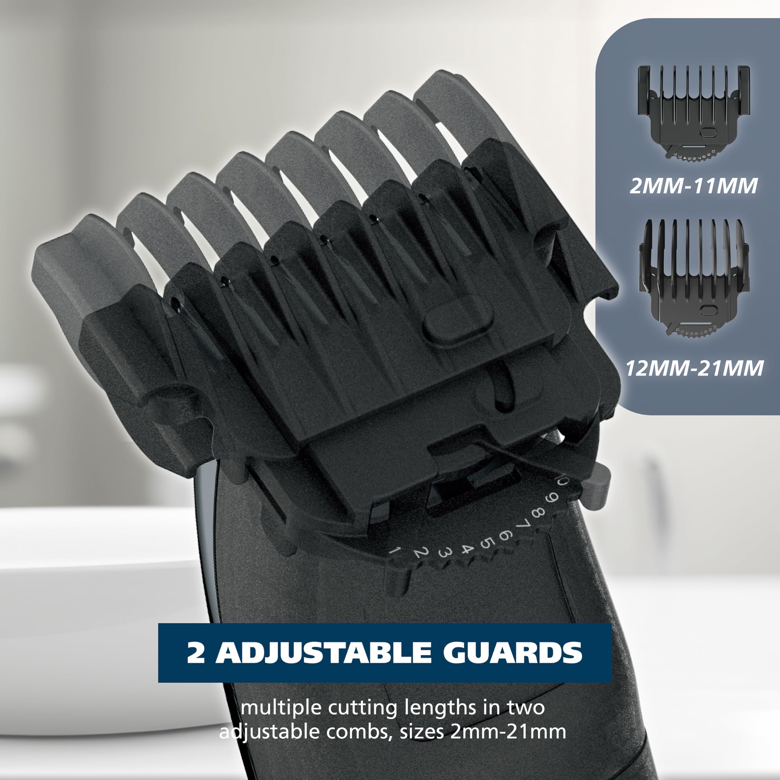 WAHL USA Stainless Steel Lithium Ion 2.0+ Slate Beard Trimmer for Men - Electric Shaver, Nose Ear Trimmer, Rechargeable All in One Men's Grooming Kit - Model 9864